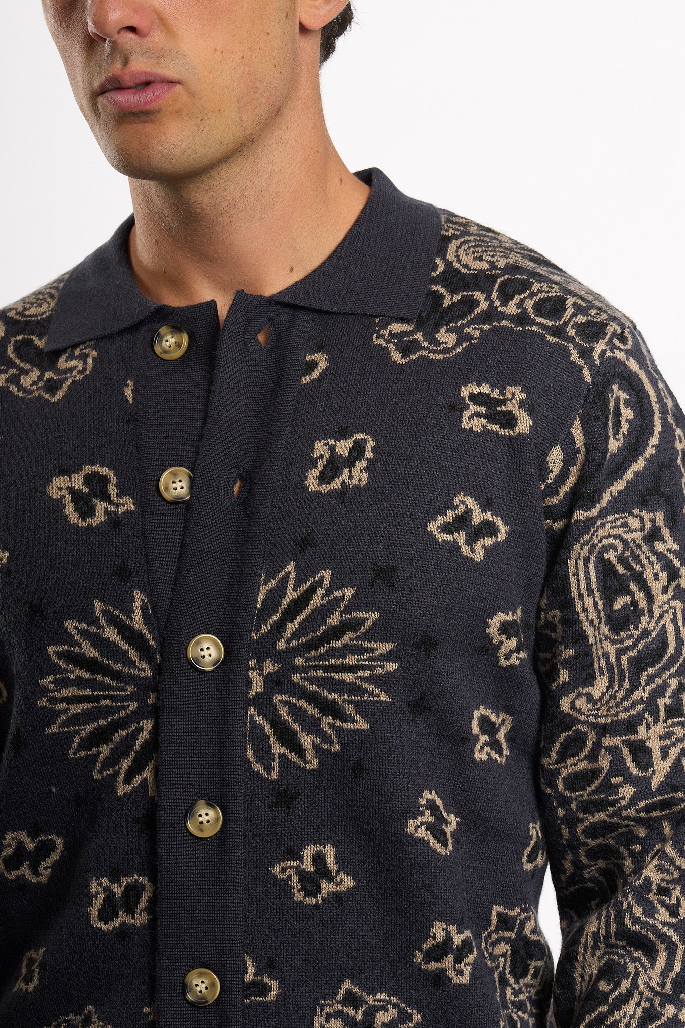 Tooco Cardigan Bandana Navy Uomo-5