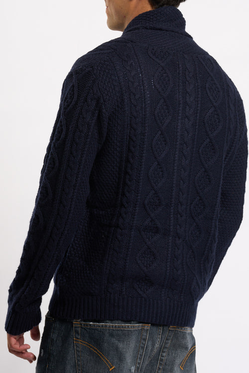 Tooco Cardigan Cashmere Blu Uomo-2
