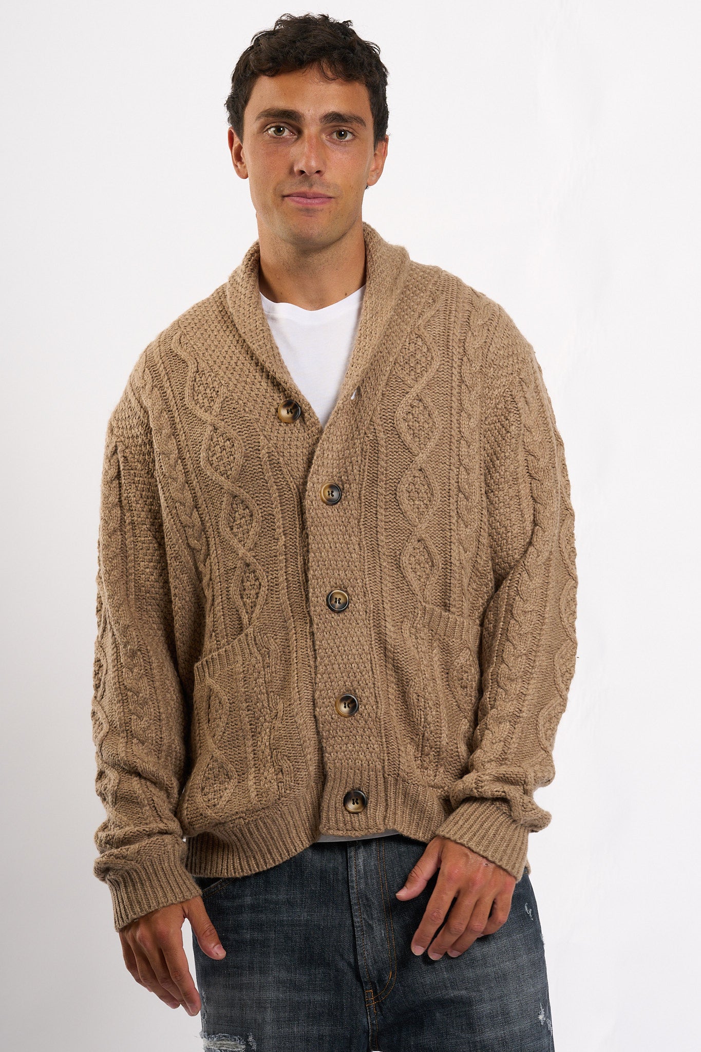 Tooco Cardigan Cashmere Mandorla Uomo-3