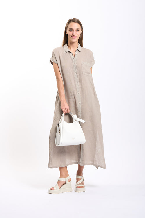 Transit Abito Lungo in Lino Corda Donna