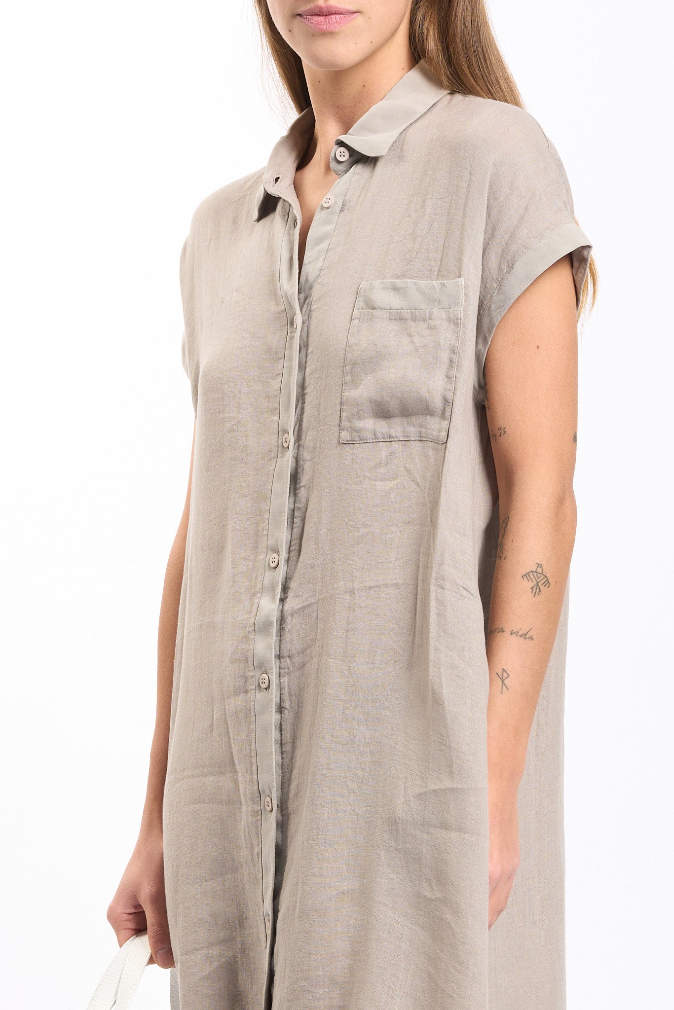 Transit Abito Lungo in Lino Corda Donna-2