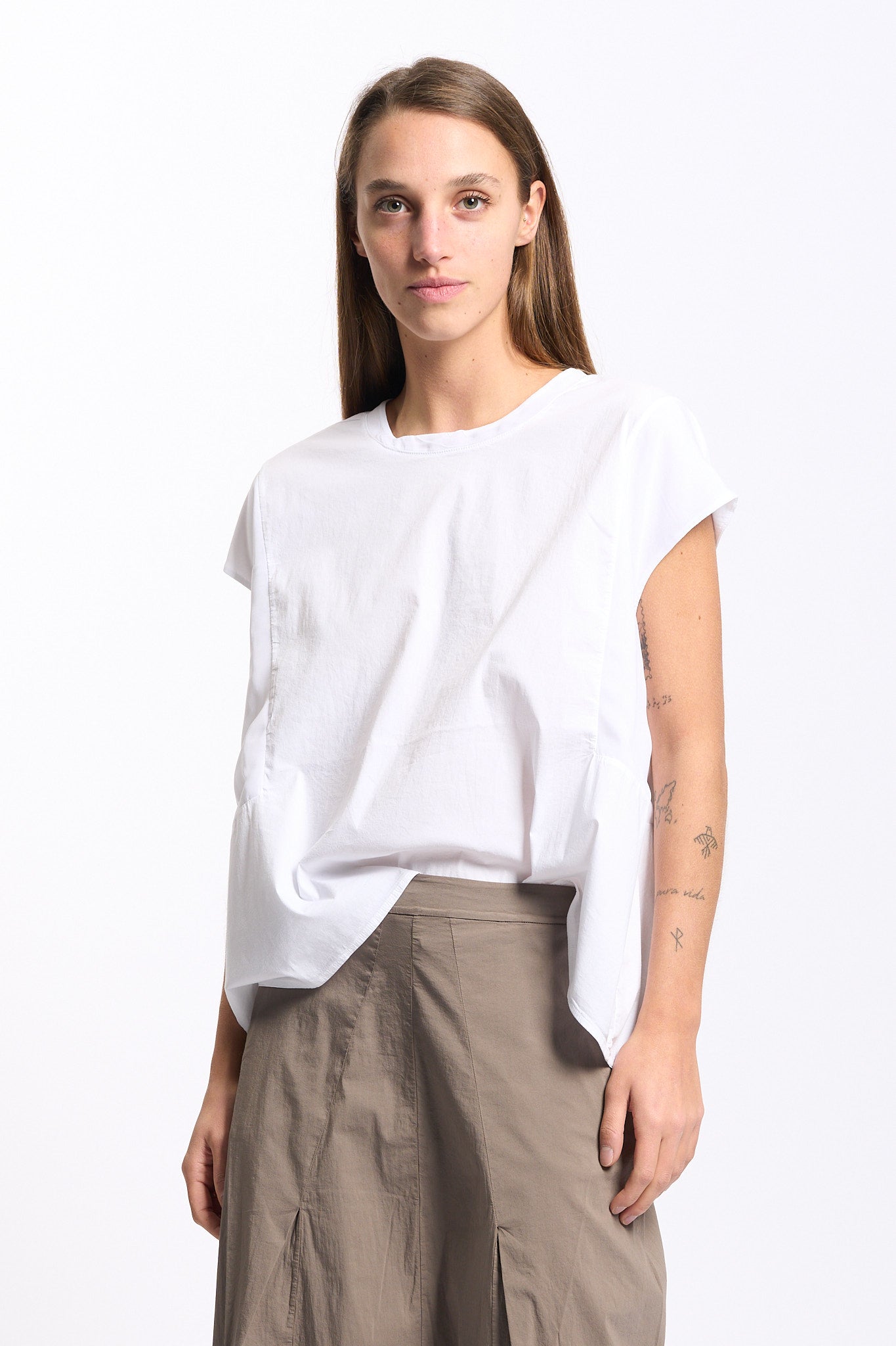 Transit Blusa Maniche Corte Bianco Donna-1