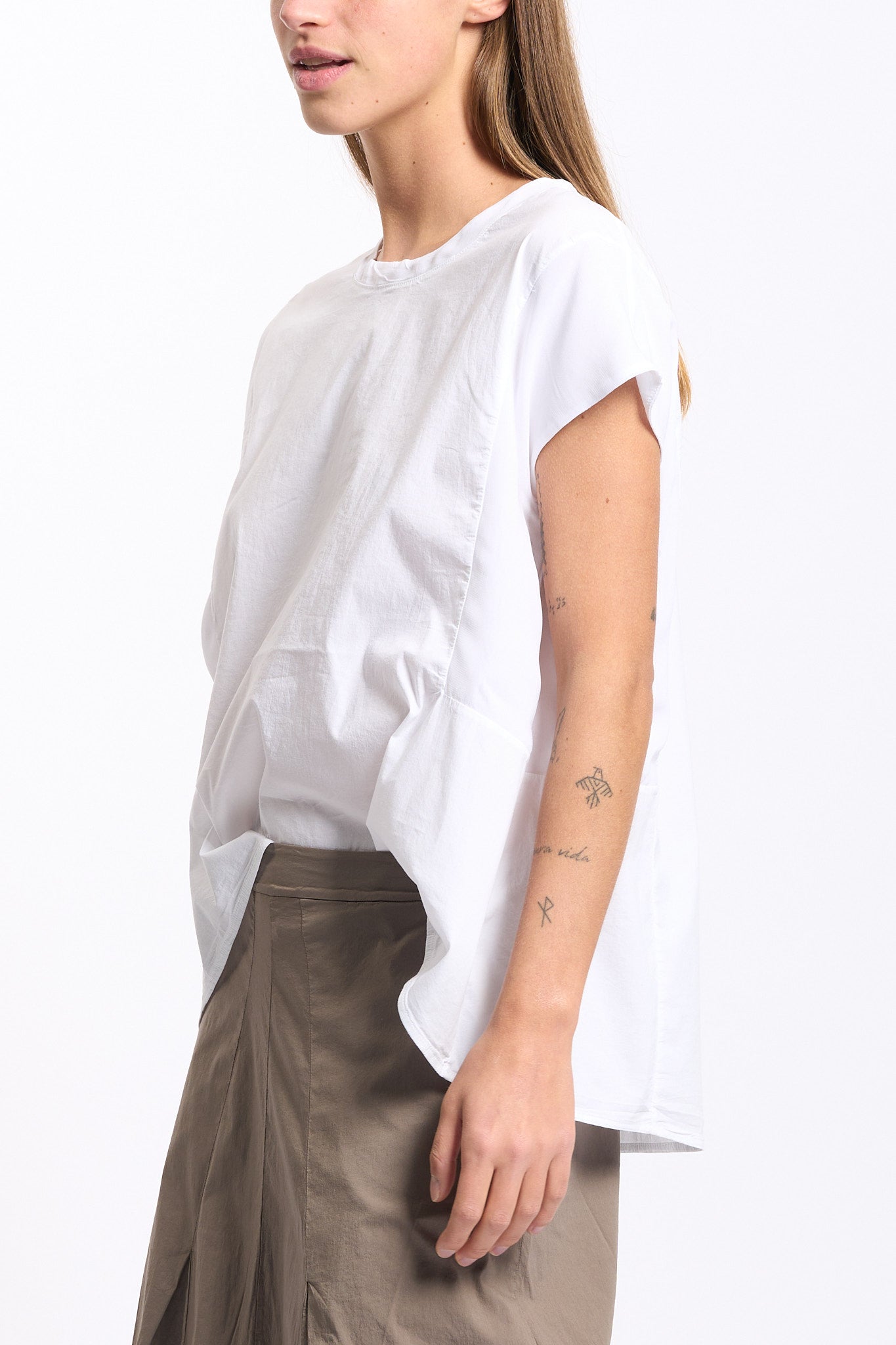 Transit Blusa Maniche Corte Bianco Donna-3