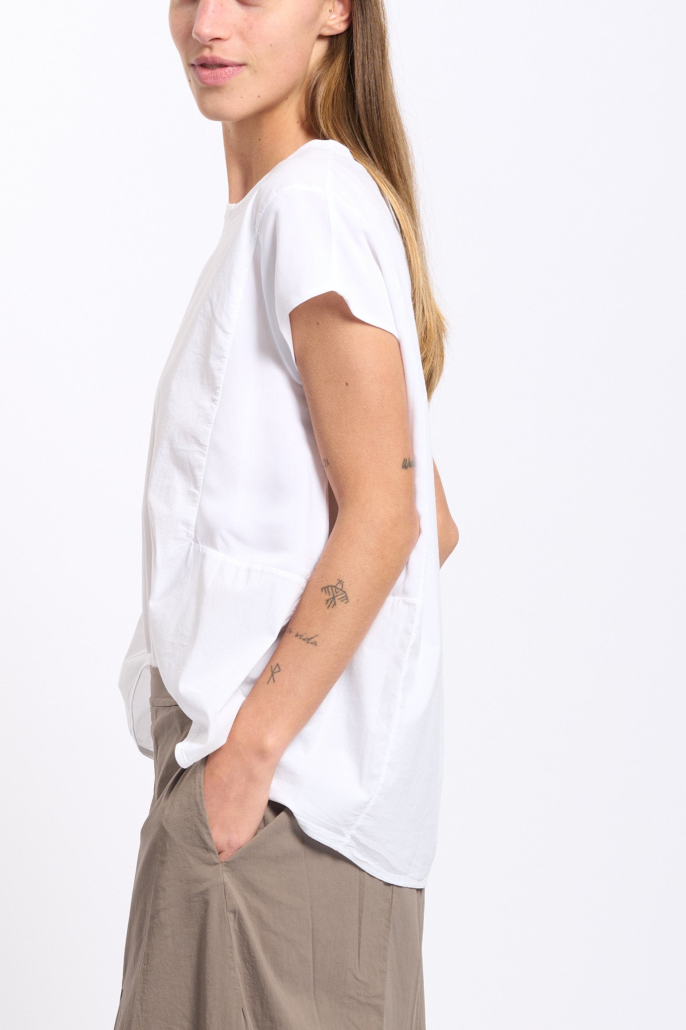 Transit Blusa Maniche Corte Bianco Donna-5