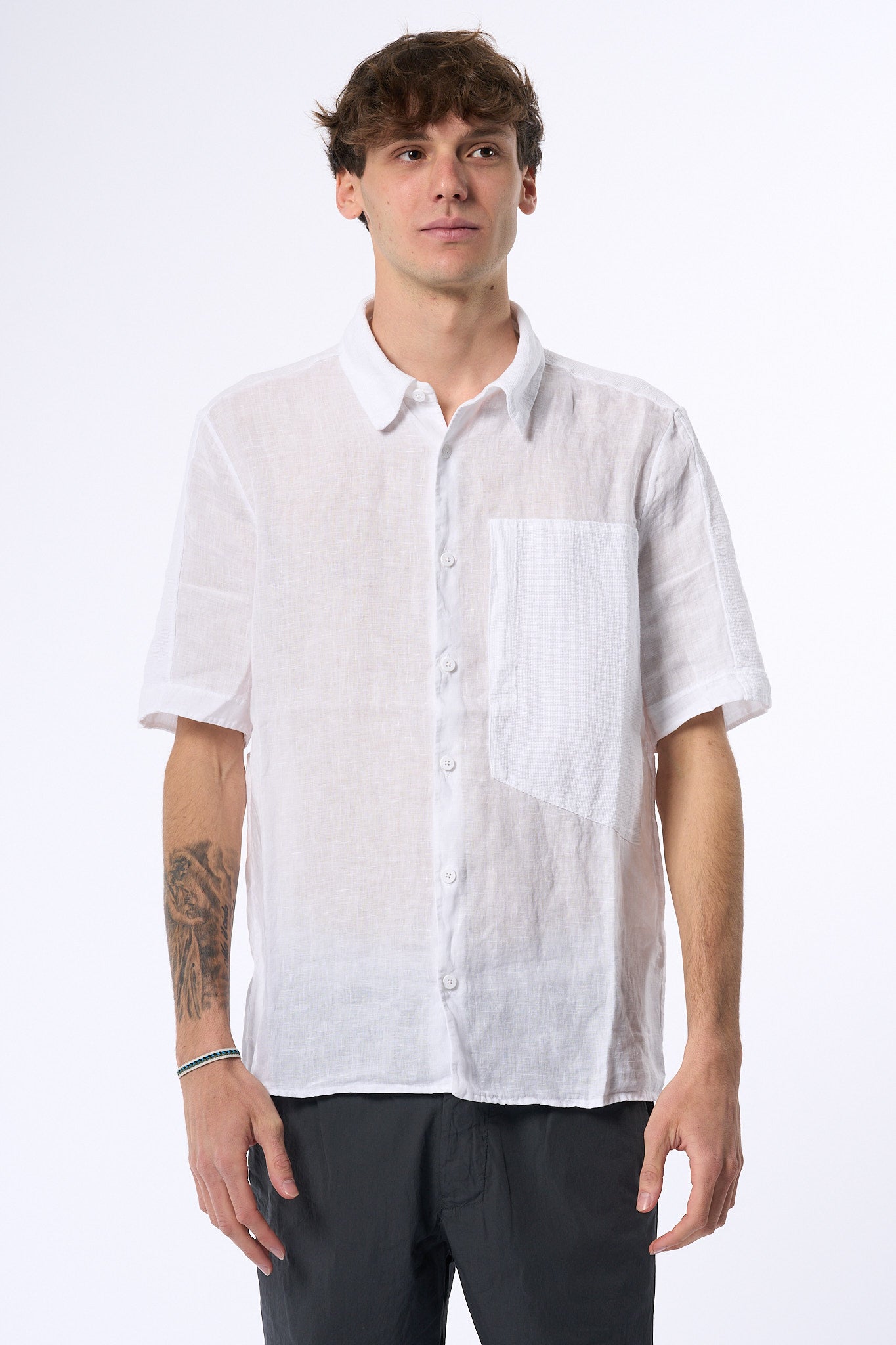 Transit Camicia Bianco Uomo-4