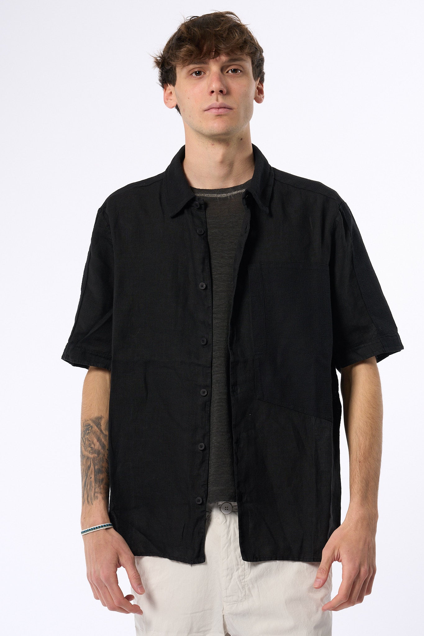 Transit Camicia Nero Uomo-4