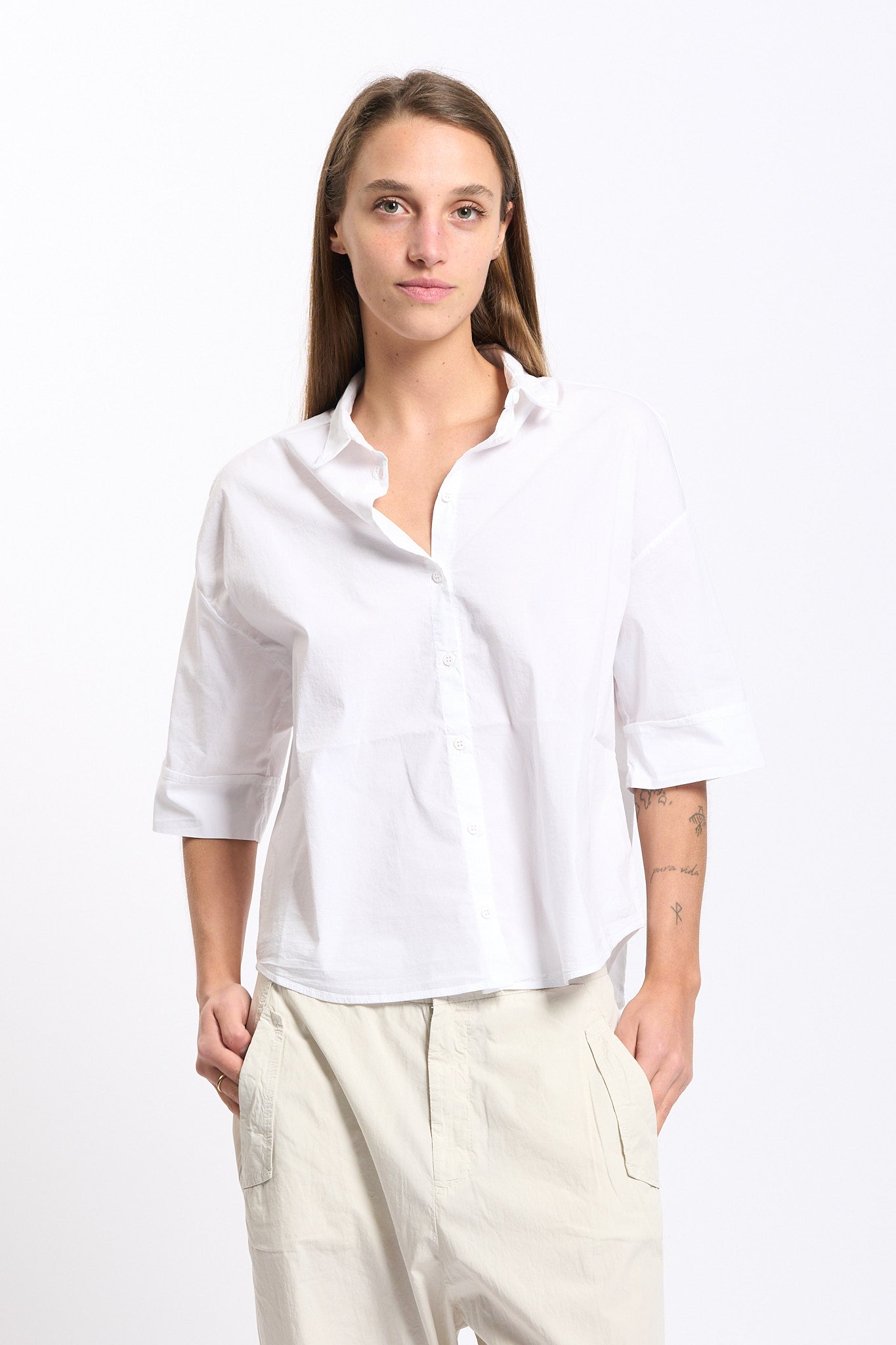 Transit Camicia Over Bianco Donna-2