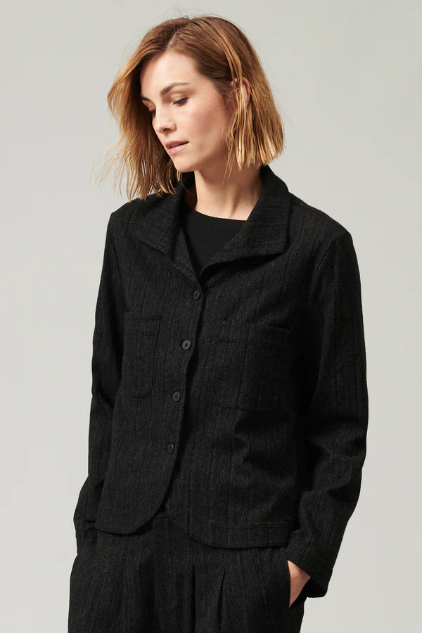 Transit Anthracite Striped Jacket Women-1