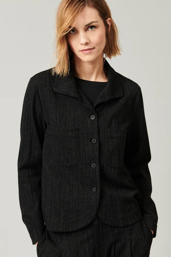 Transit Anthracite Striped Jacket Women-4