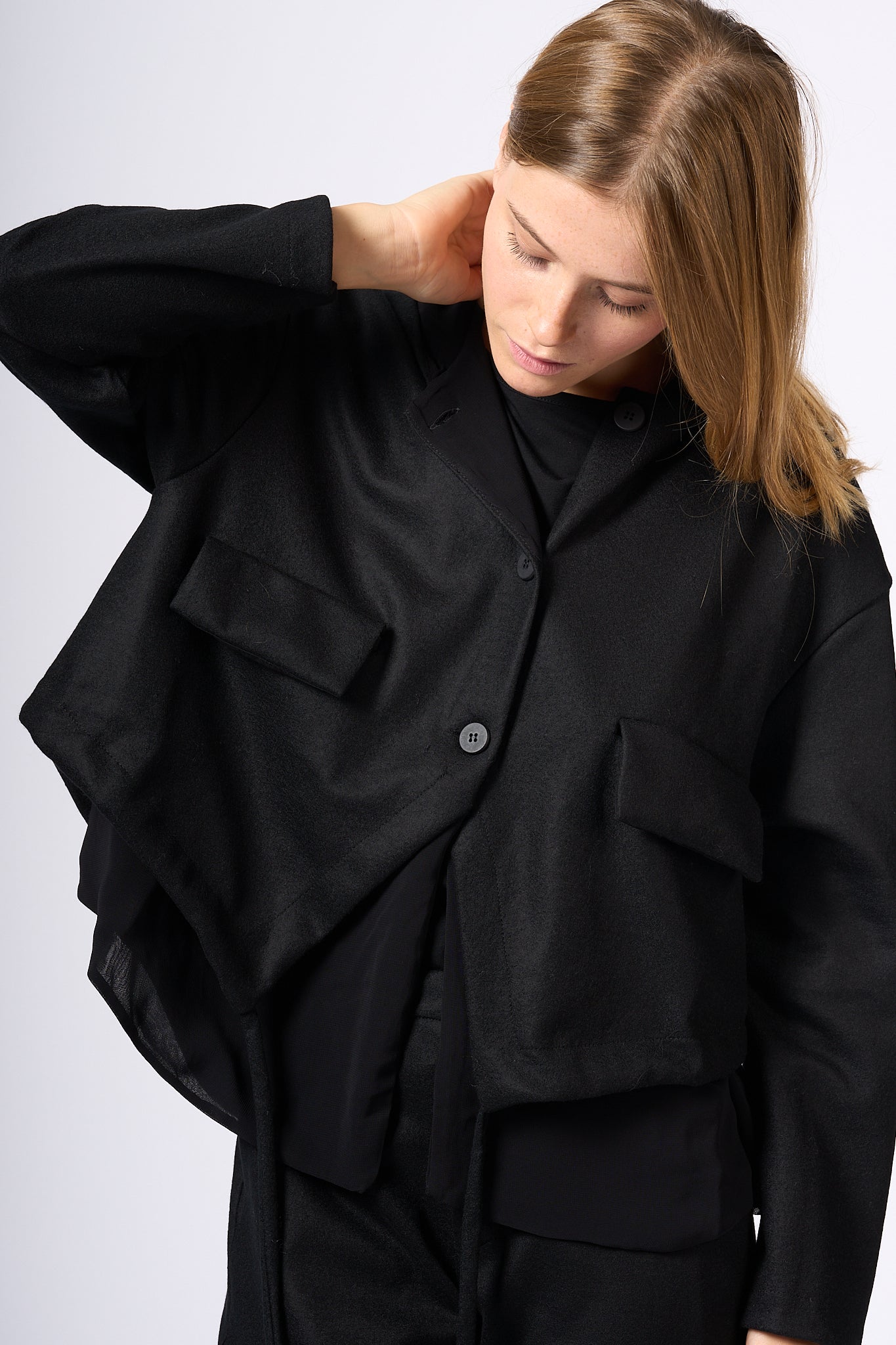 Transit Women's Black Hooded Jacket-2