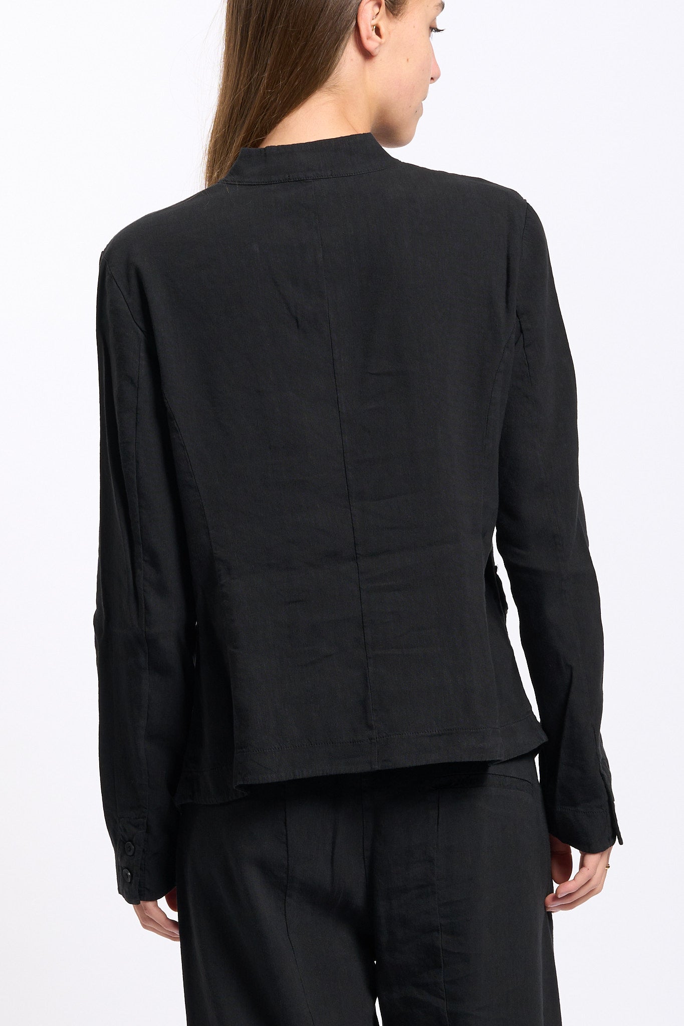 Transit Giacca in Misto Lino Nero Donna-6