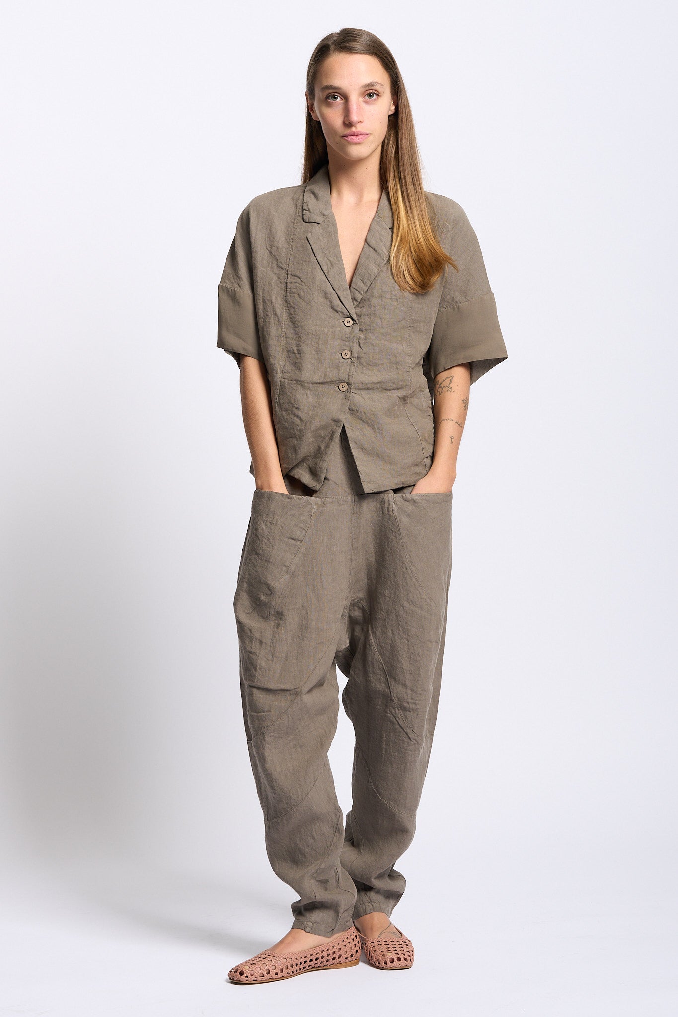 Transit Giacchino Corto Tortora Donna-3