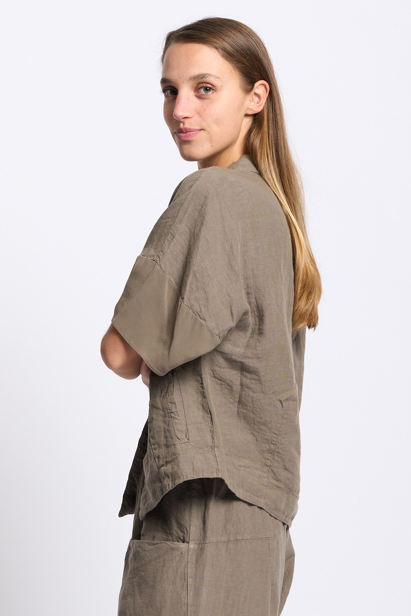 Transit Giacchino Corto Tortora Donna-5