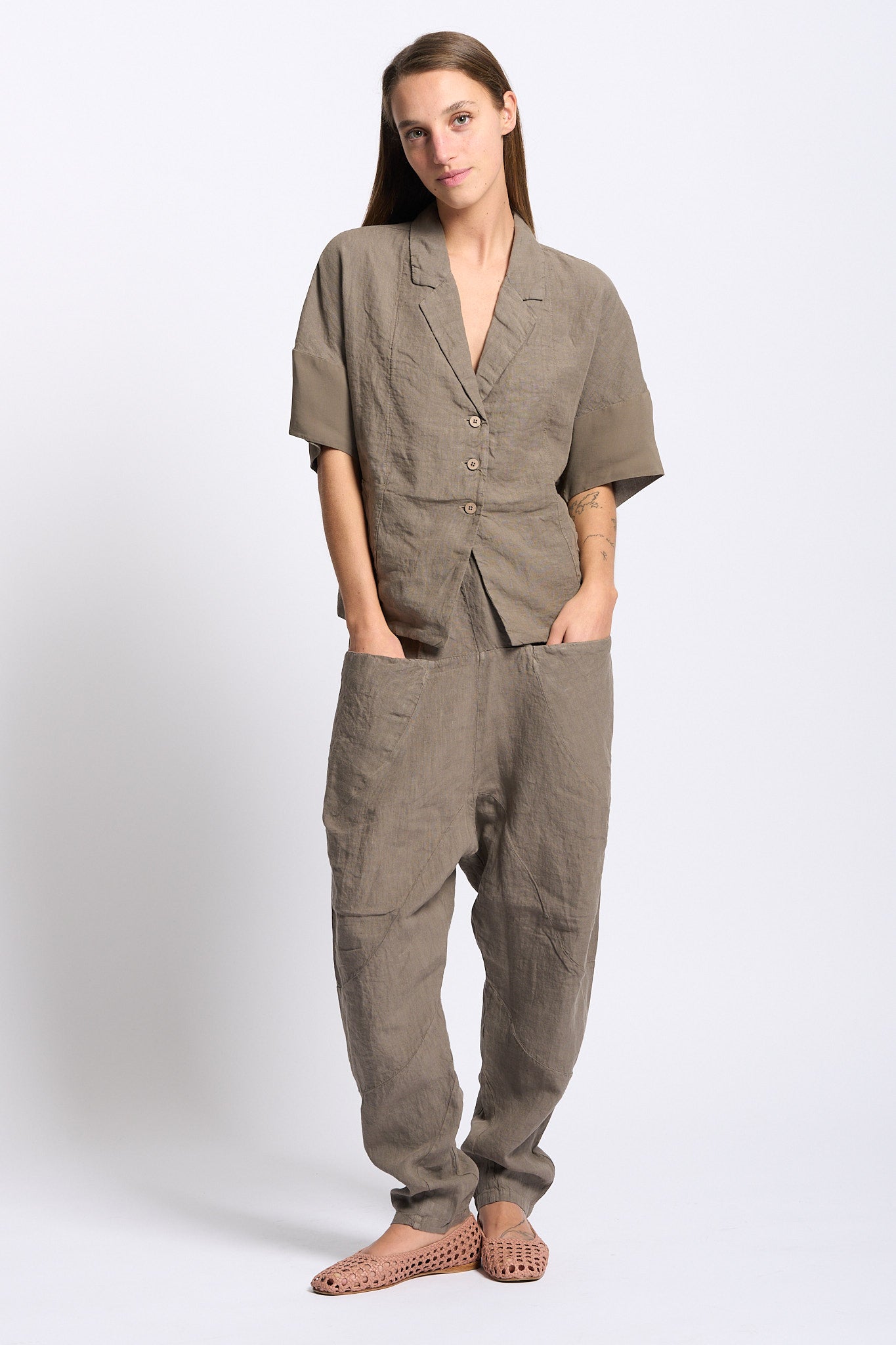 Transit Giacchino Corto Tortora Donna-2