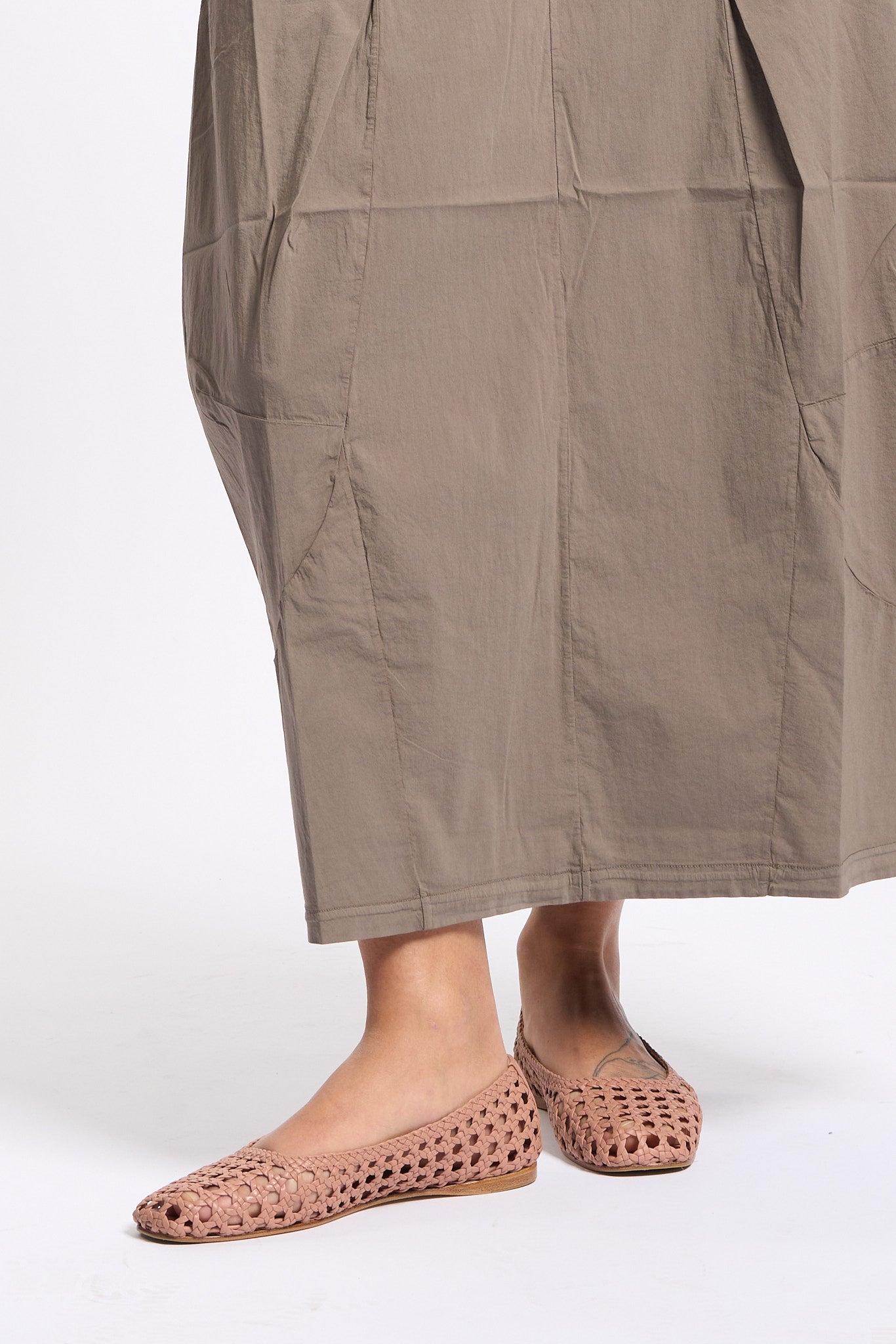 Transit Gonna Bombè Tortora Donna-5