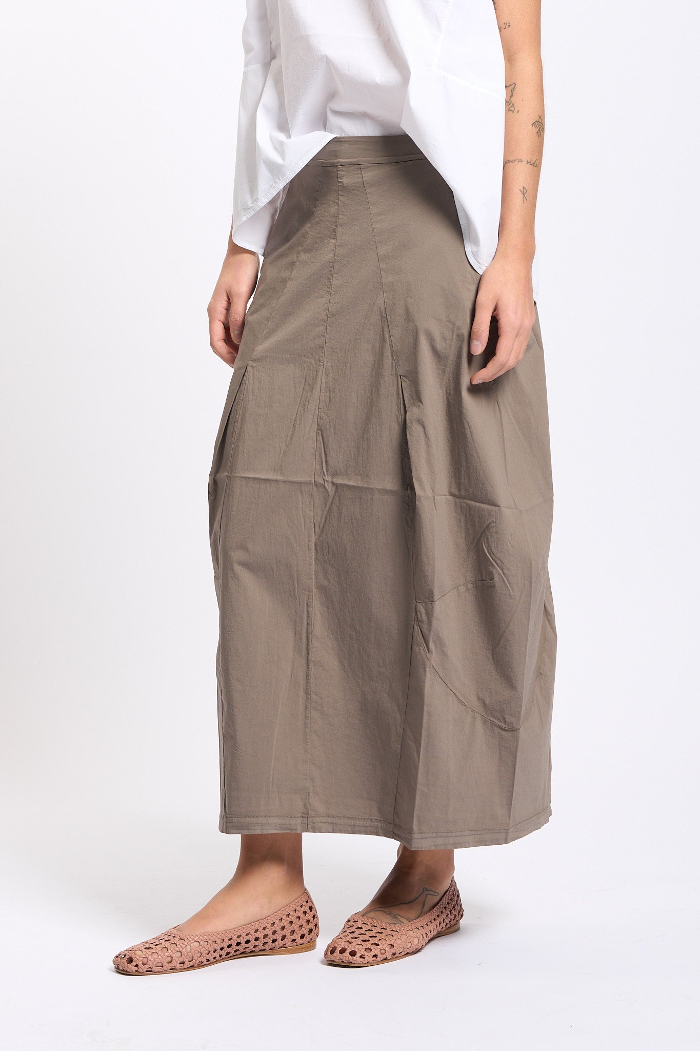 Transit Gonna Bombè Tortora Donna-4