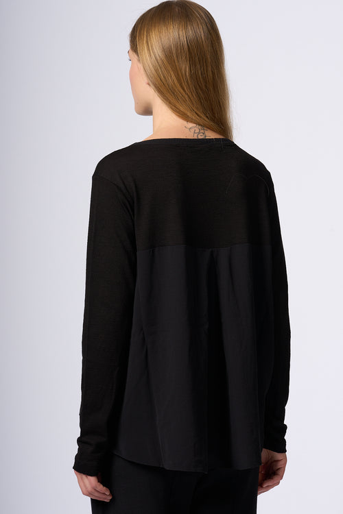 Transit Oversized Silk Shirt on the Back Black Women