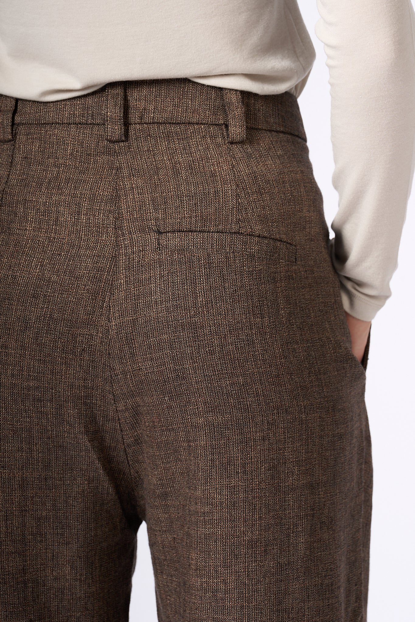 Transit Pantalone Comfort Fit con Pinces Marrone Donna-5
