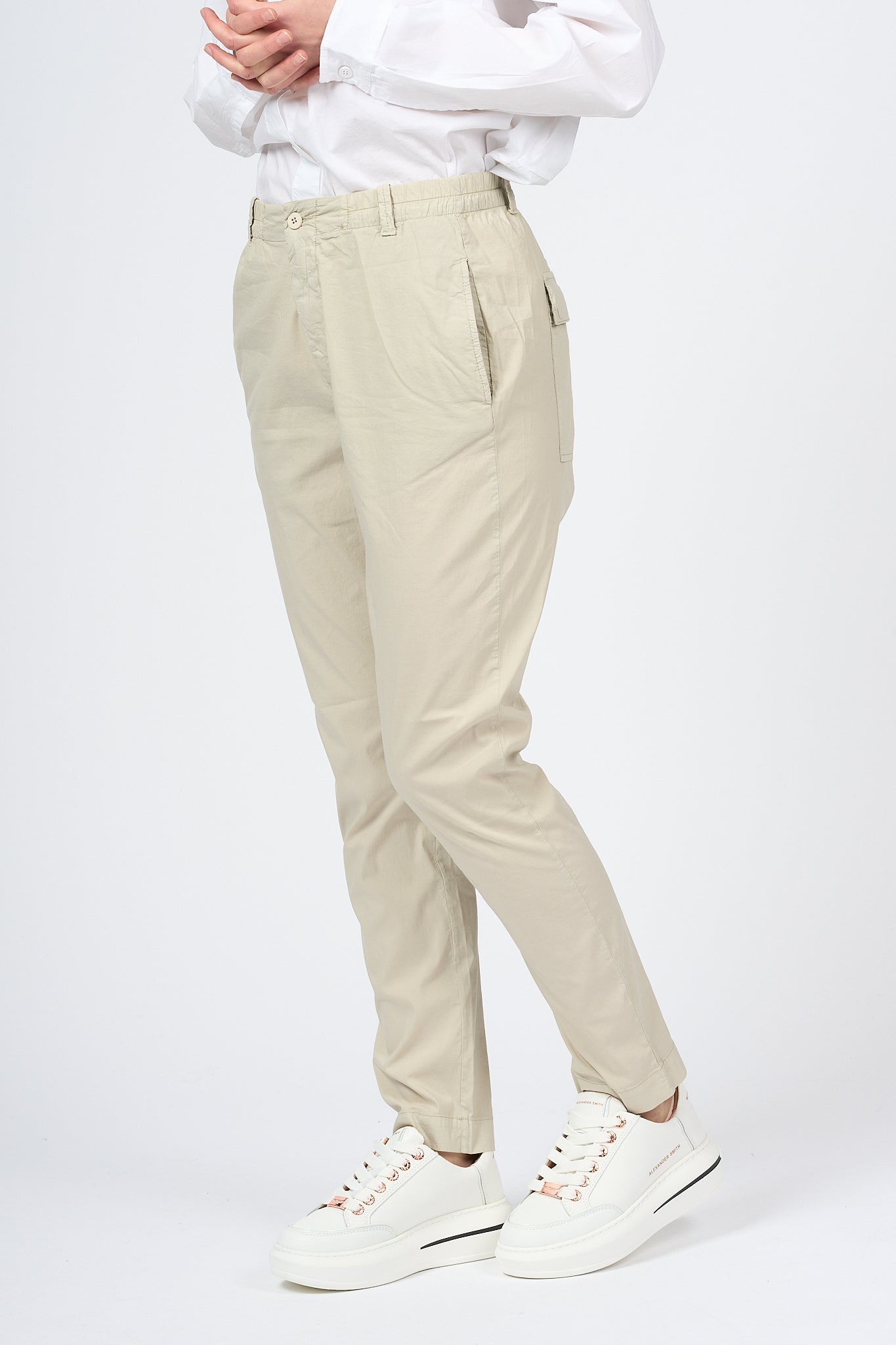 Transit Pantalone Cotone Beige Donna-3