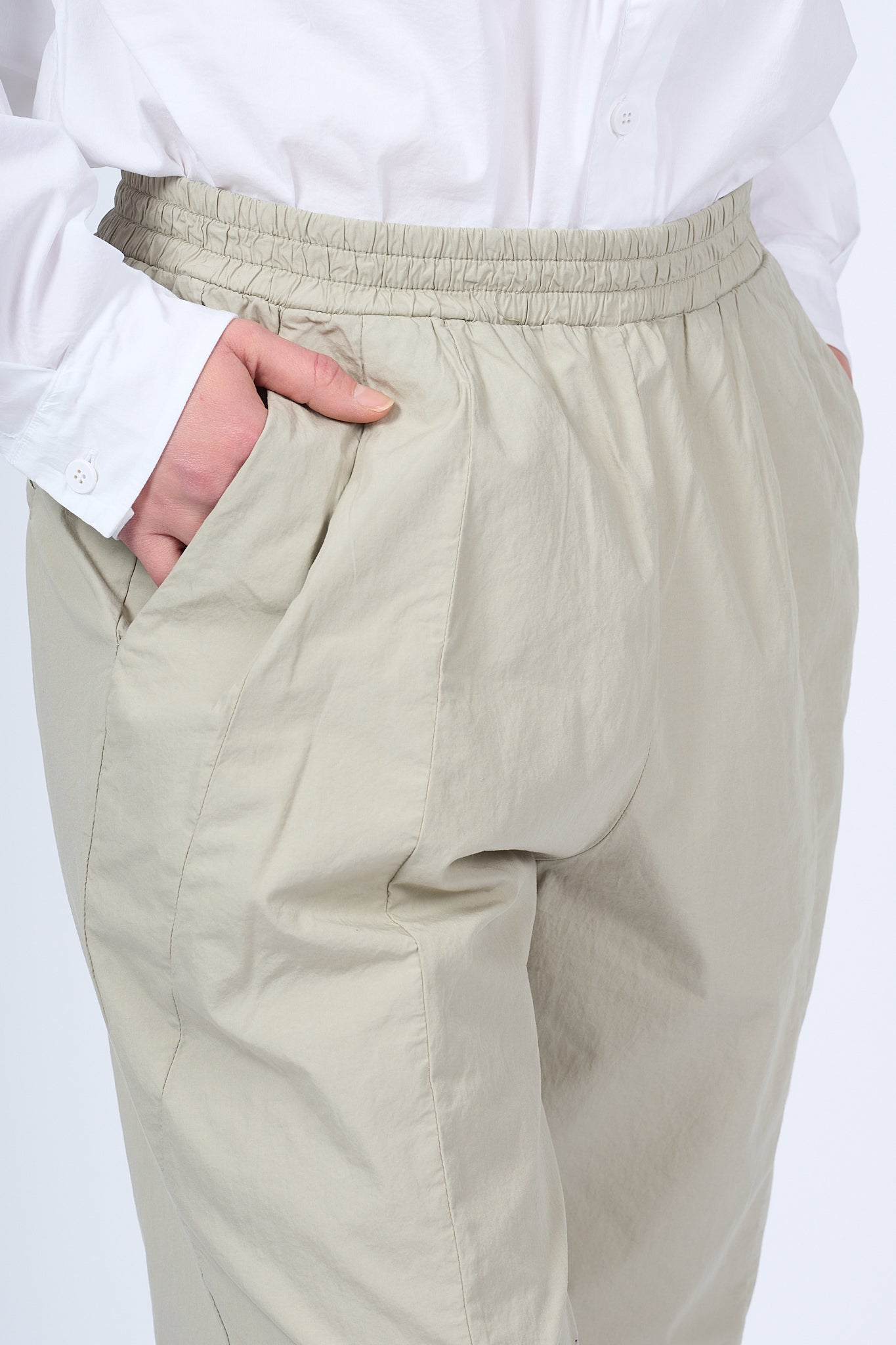 Transit Pantalone Cotone Grigio Beige Donna-6
