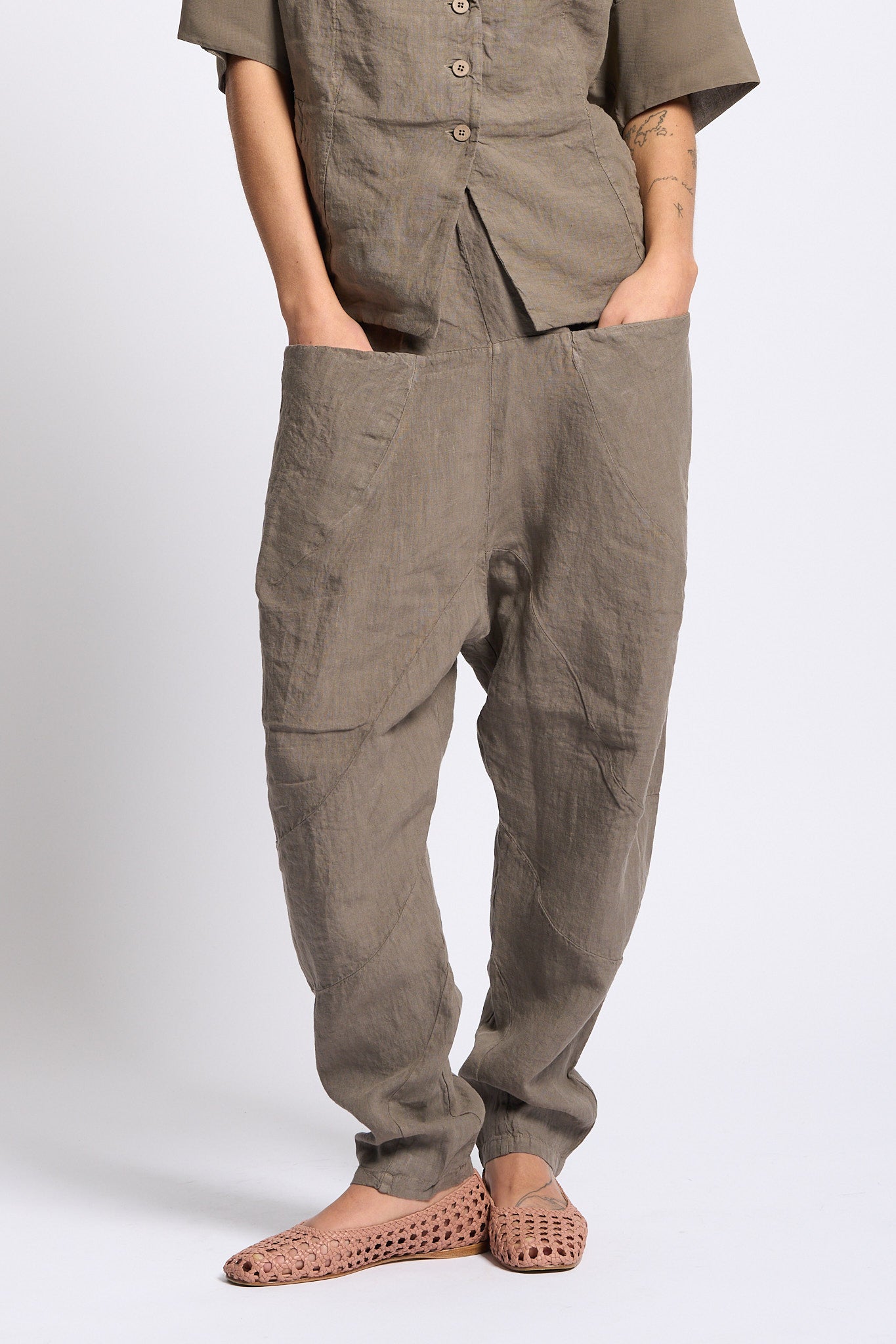 Transit Pantalone con Tasconi Tortora Donna-3