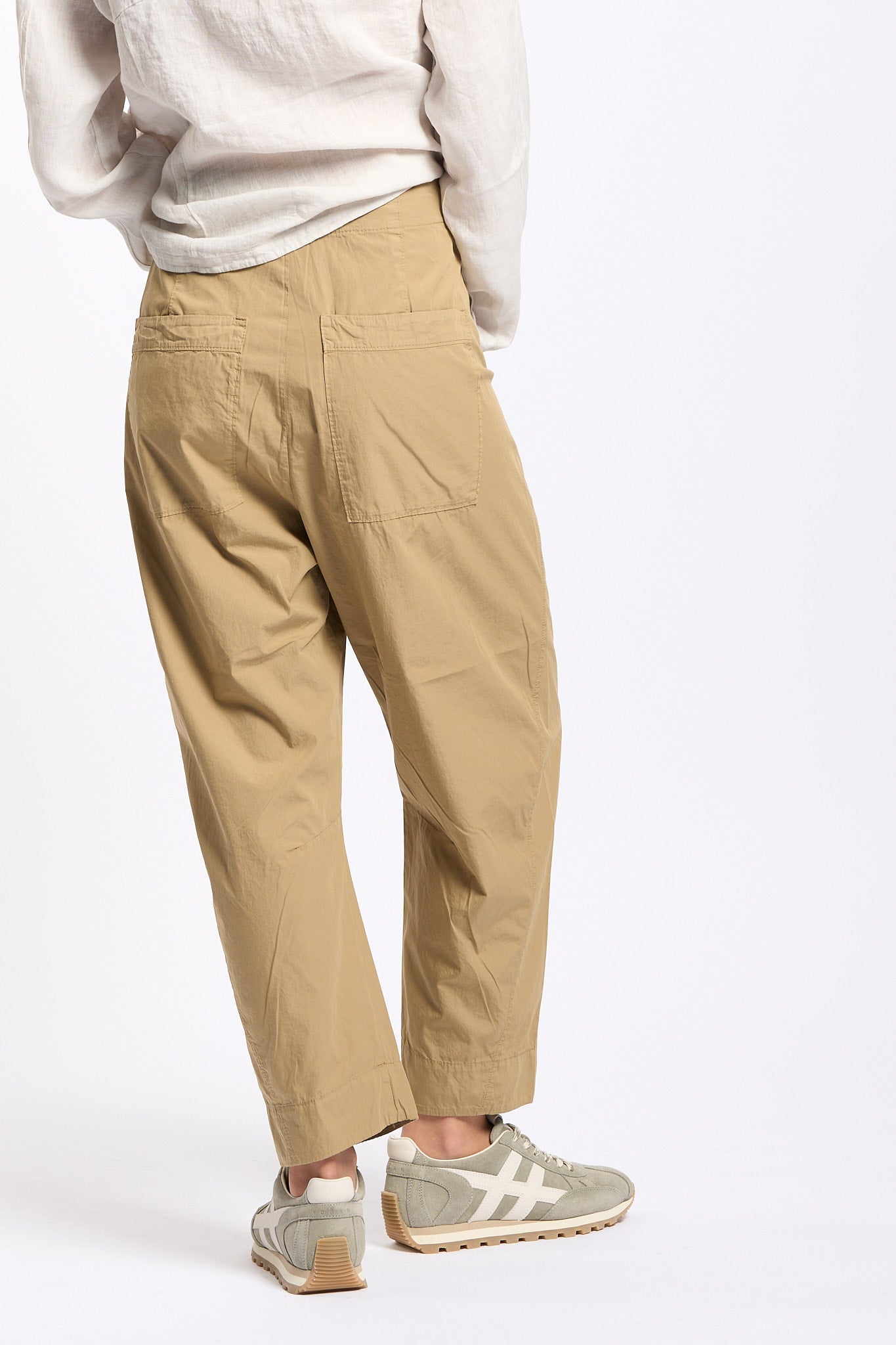 Transit Pantalone in Cotone Leggero Nocciola Donna-5