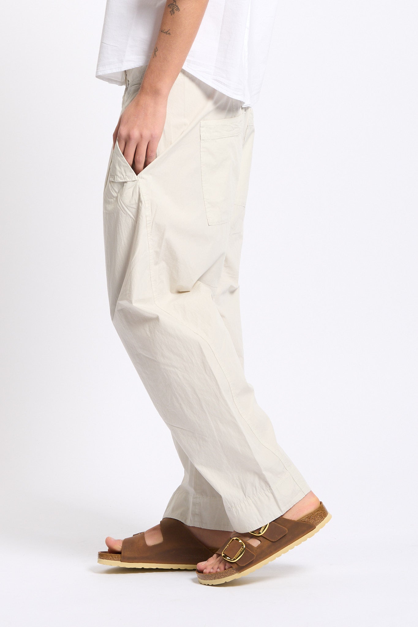 Transit Pantalone in Cotone Leggero Sabbia Donna-4