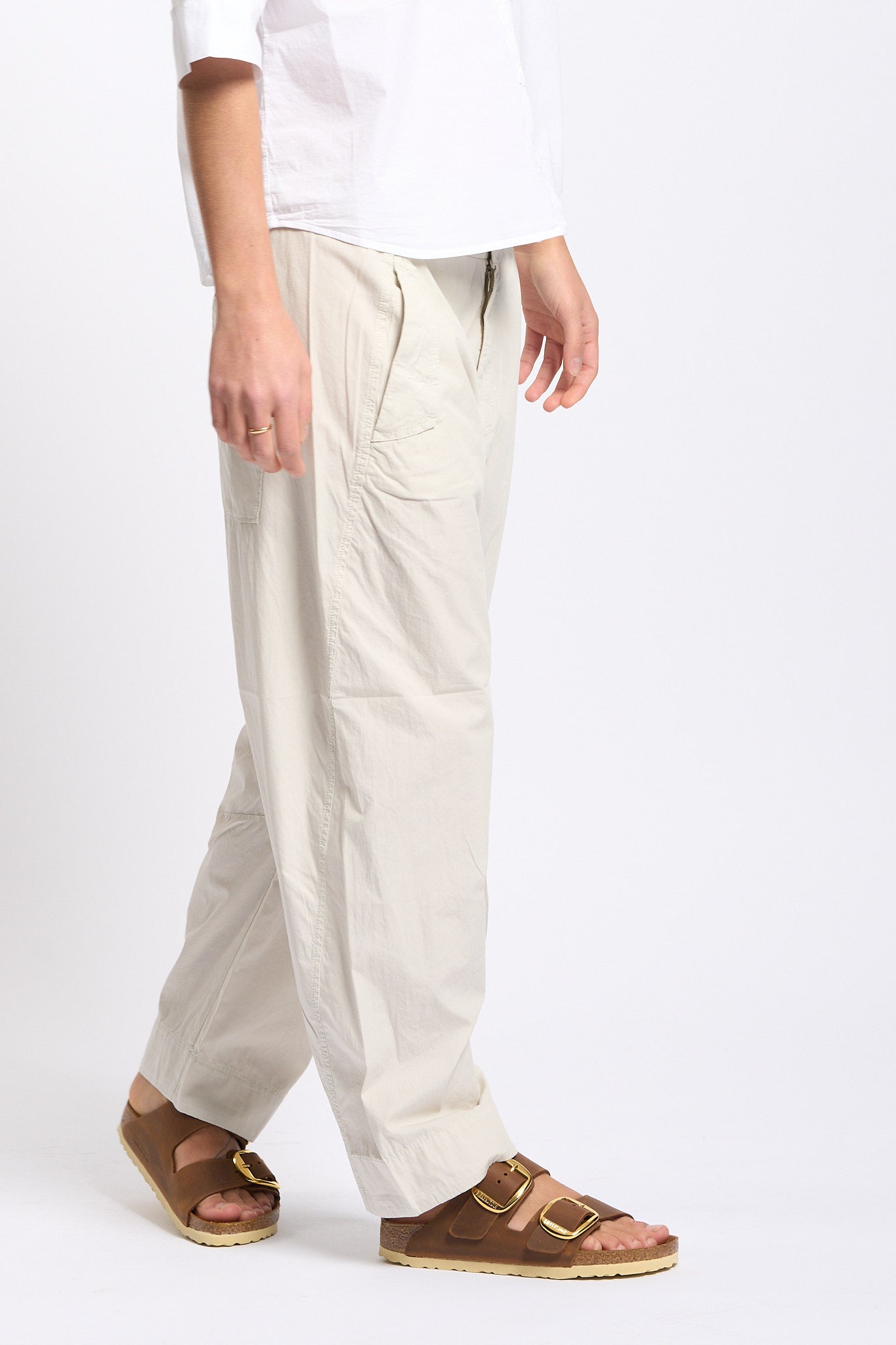 Transit Pantalone in Cotone Leggero Sabbia Donna-6