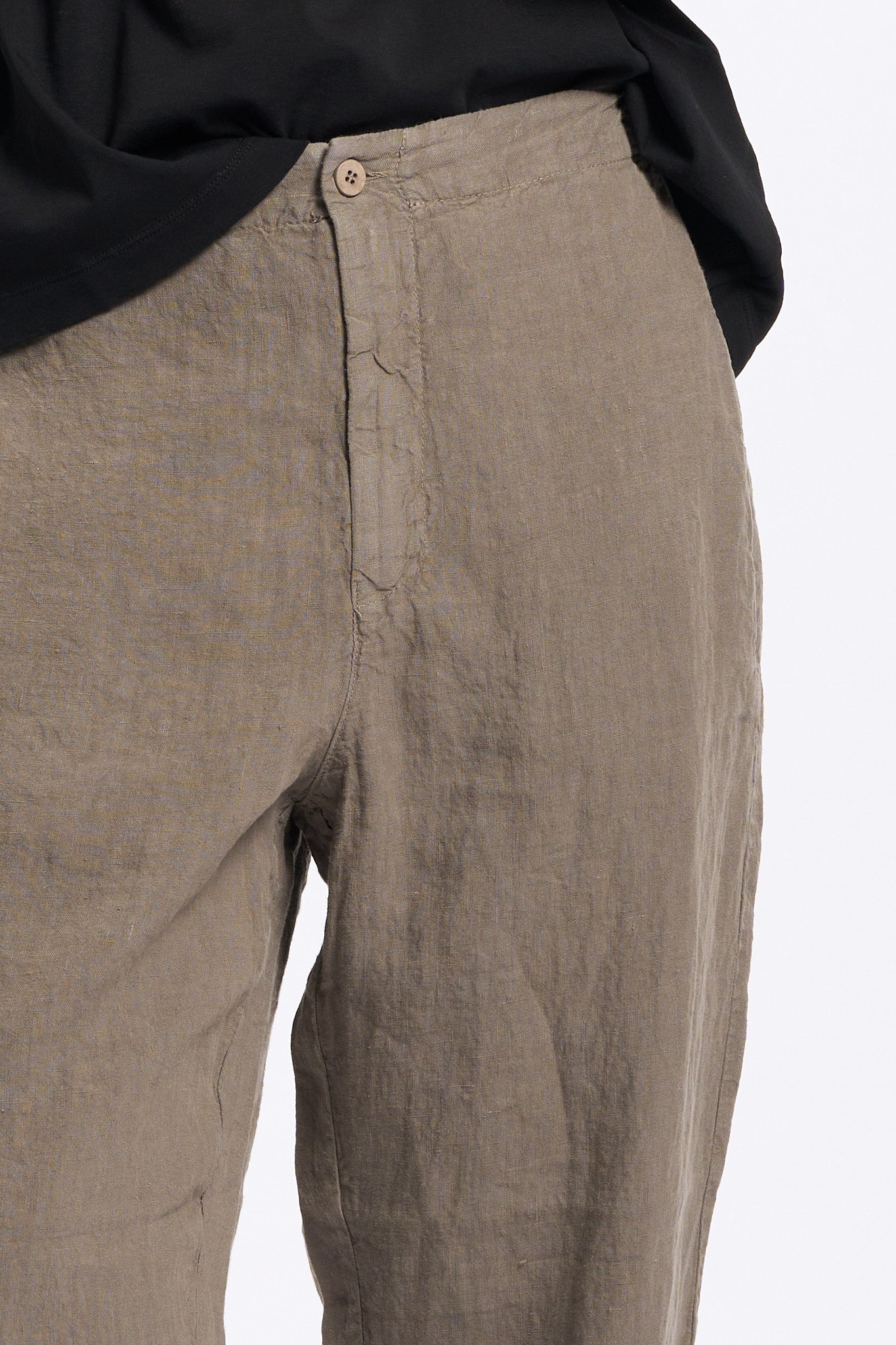 Transit Pantalone in Lino Tortora Donna-3