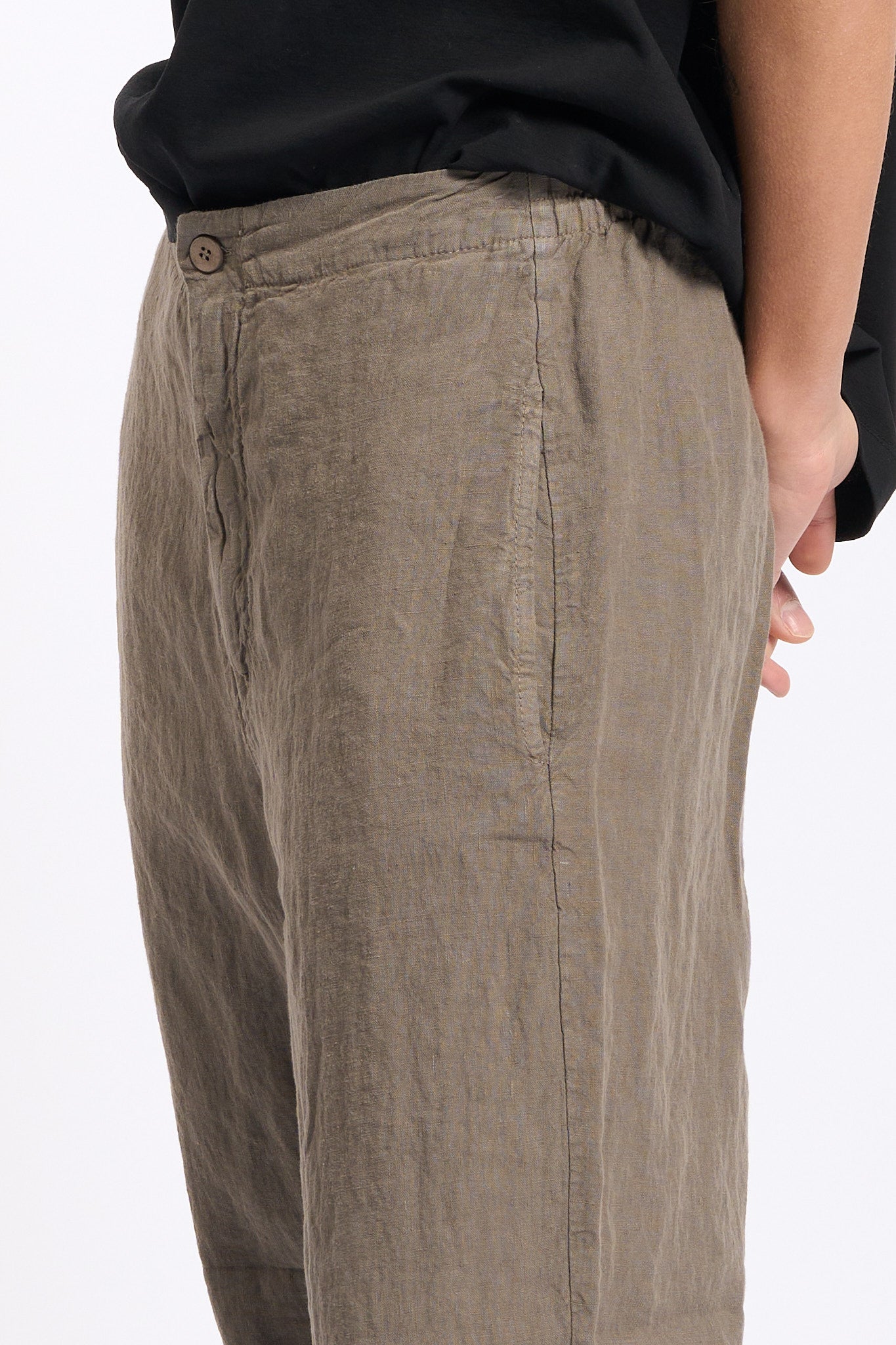Transit Pantalone in Lino Tortora Donna-5