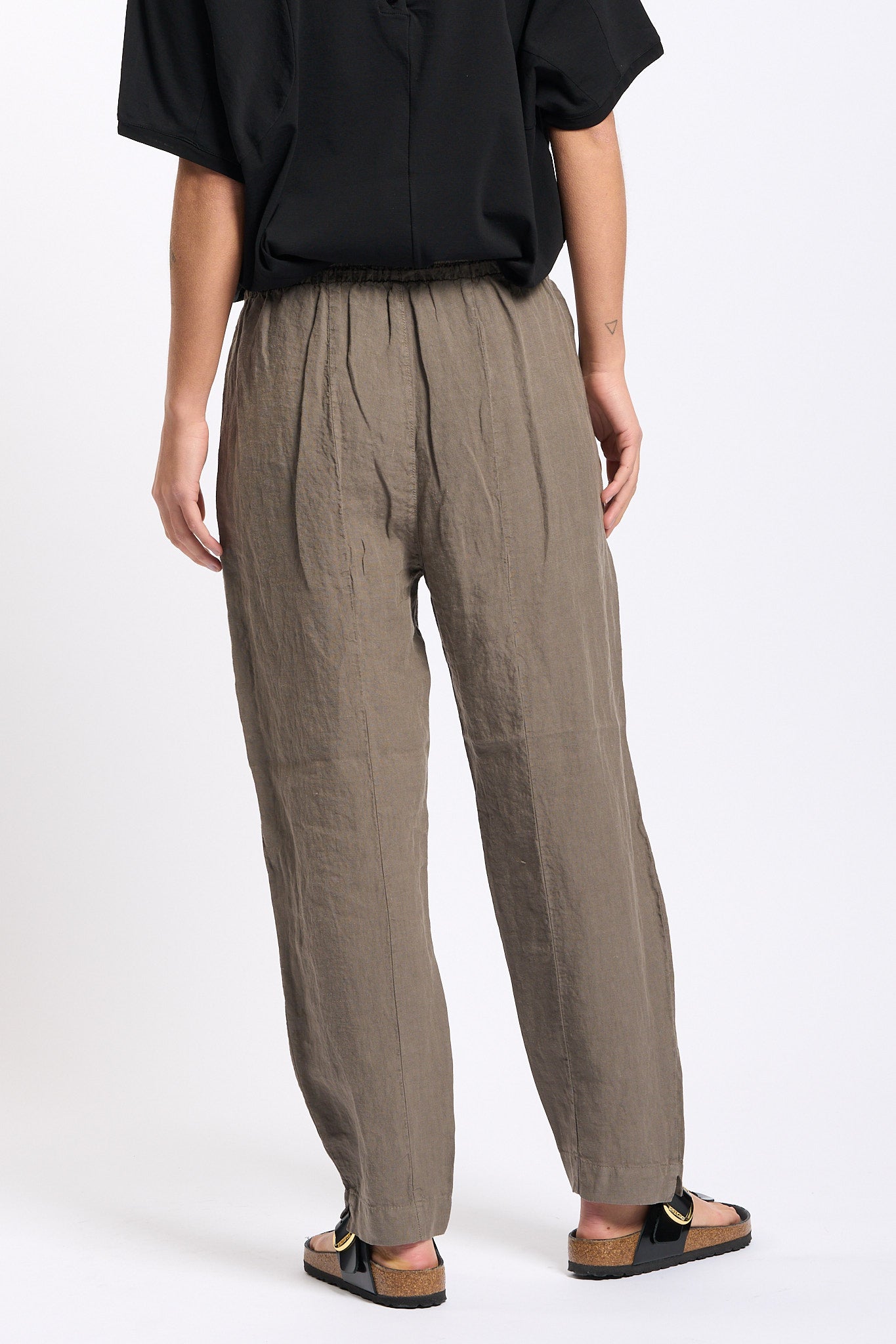 Transit Pantalone in Lino Tortora Donna-7