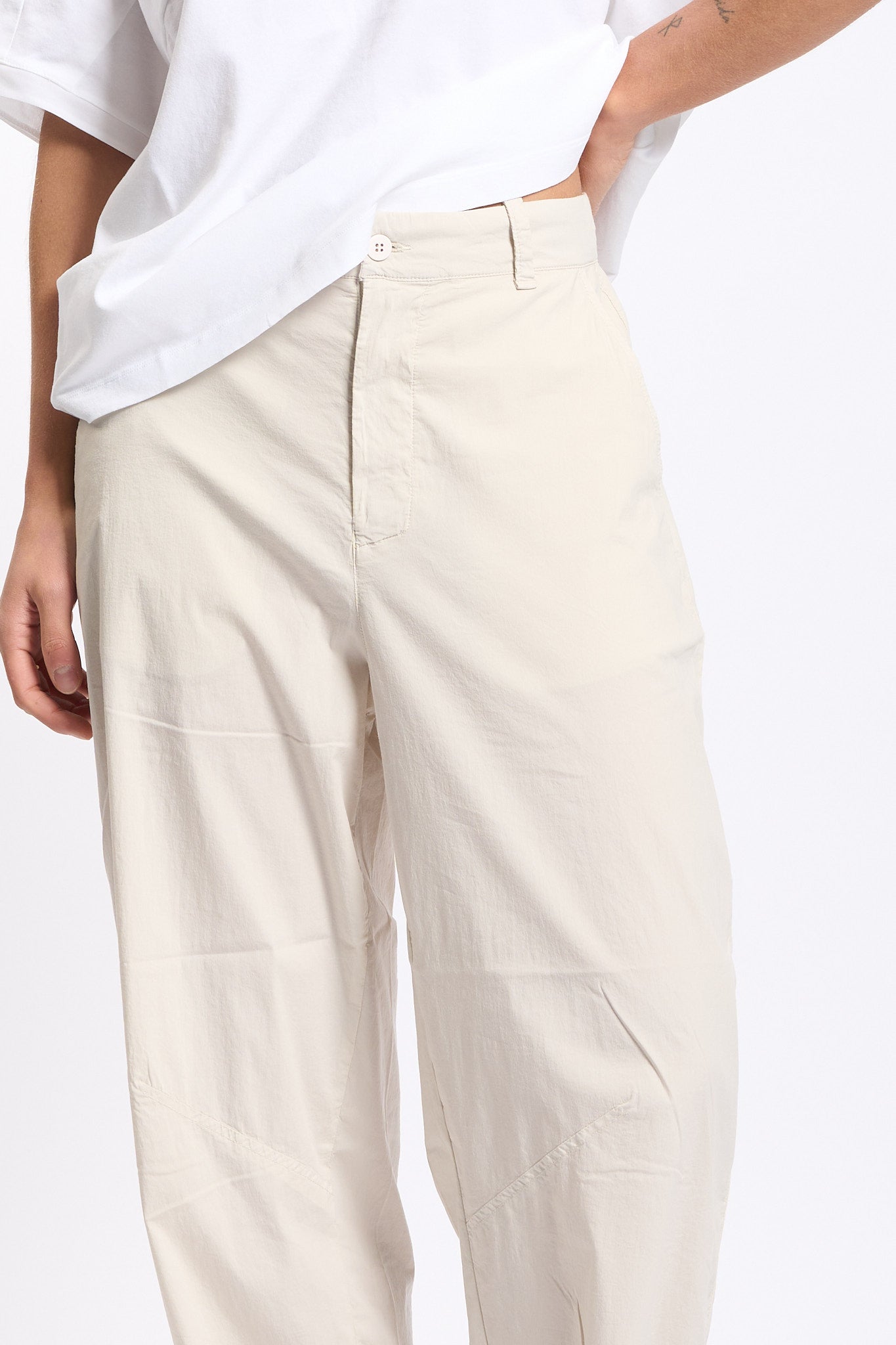Transit Pantalone in Tela di Cotone Sabbia Donna-5