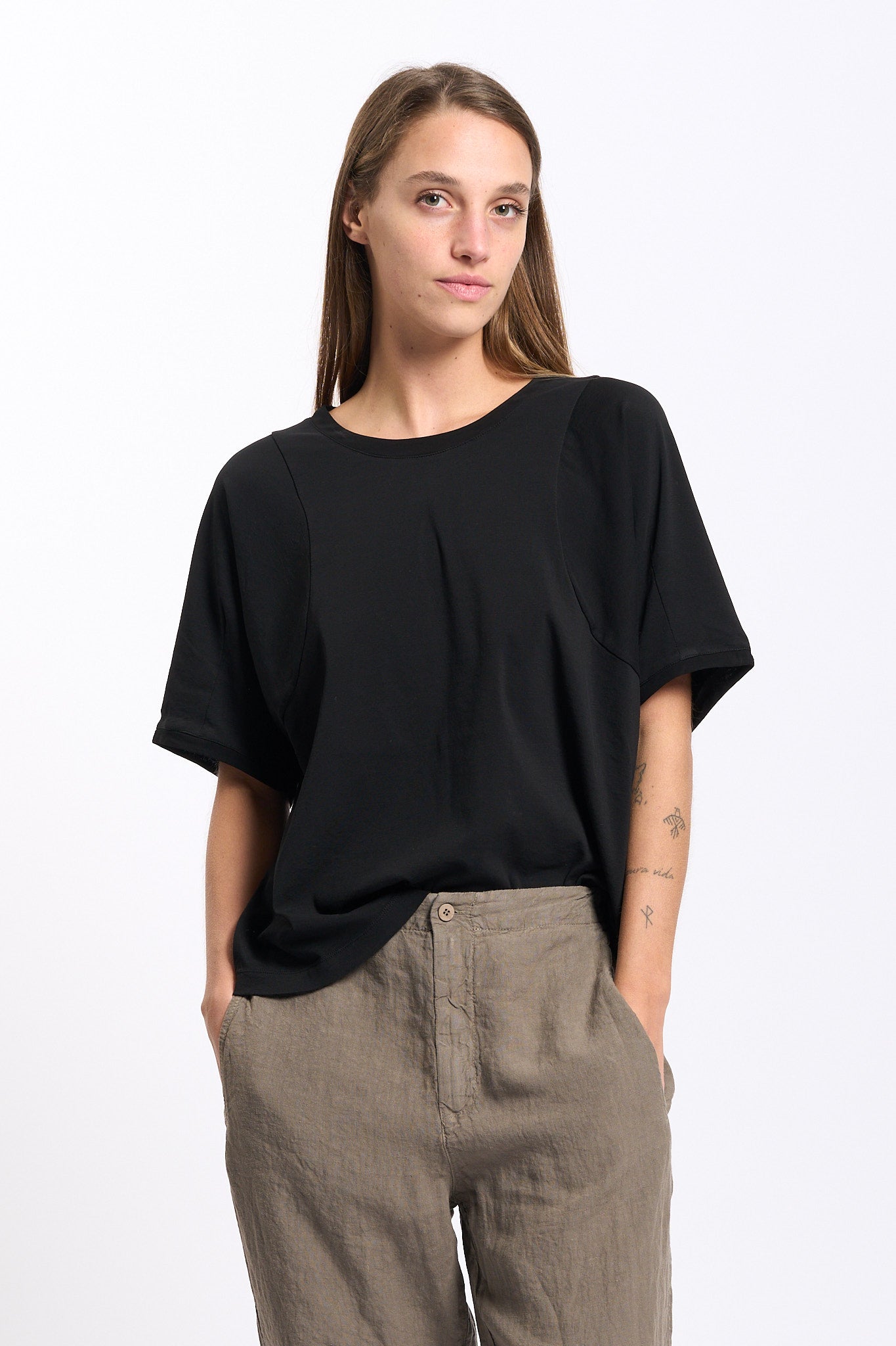 Transit T-Shirt Oversize Nero Donna-1
