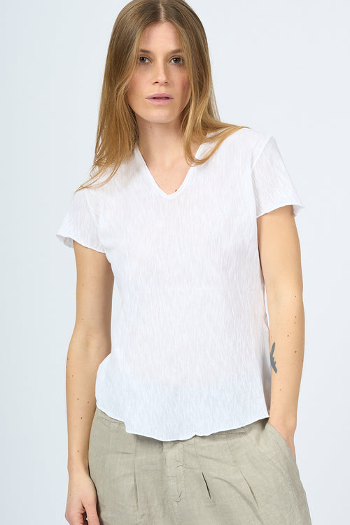 Transit T-shirt Scollo V Bianco Donna