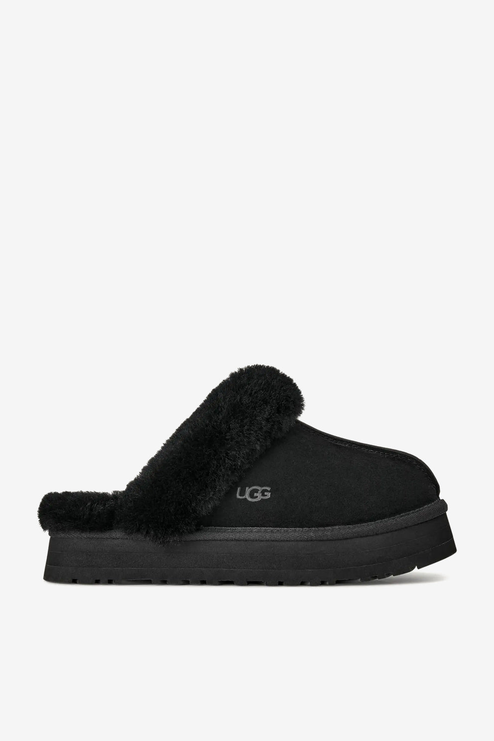 UGG Disquette pantofola nera donna con plateau-7