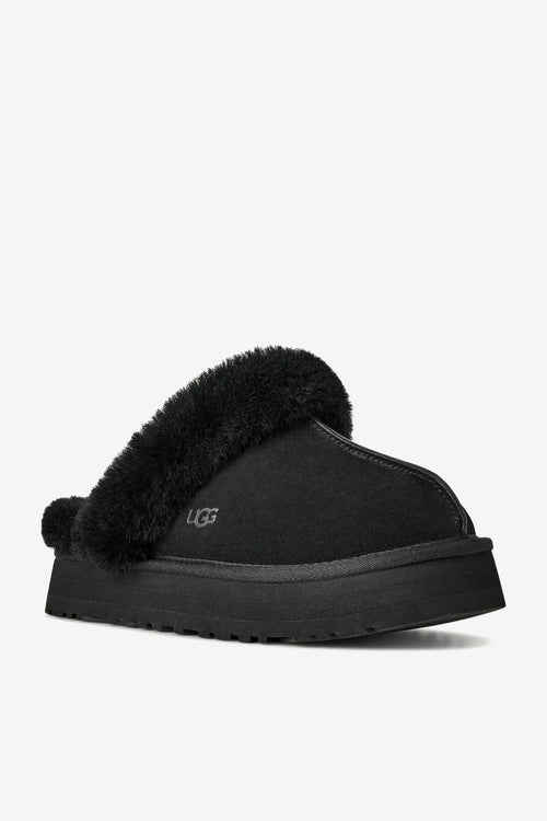 UGG Disquette pantofola nera donna con plateau-2