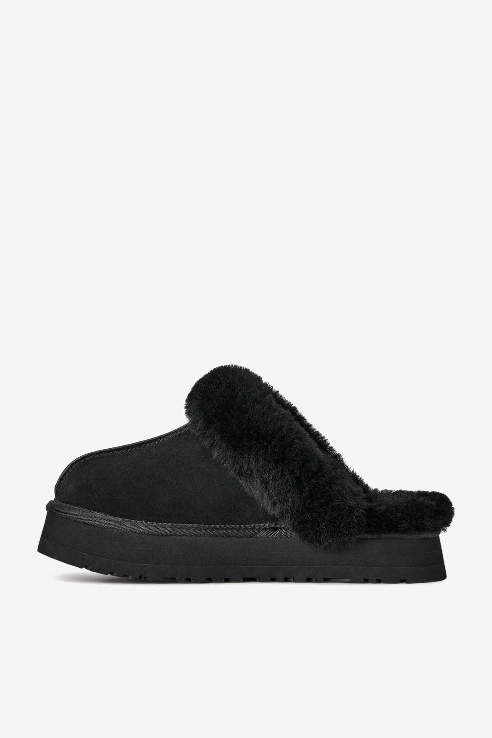 UGG Disquette pantofola nera donna con plateau-4