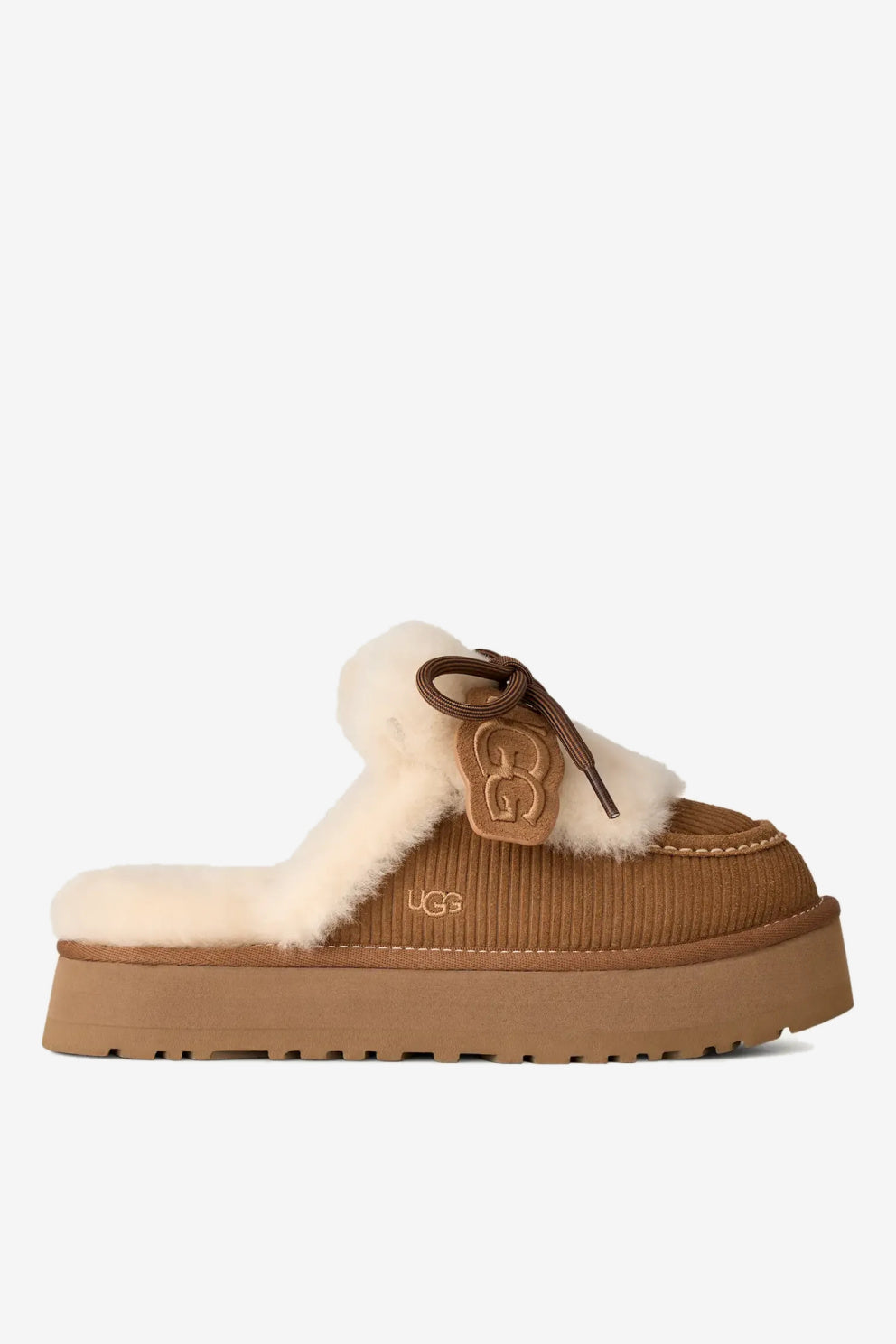 UGG Pantofola Disquette Heritage Costine Castagna Donna-9