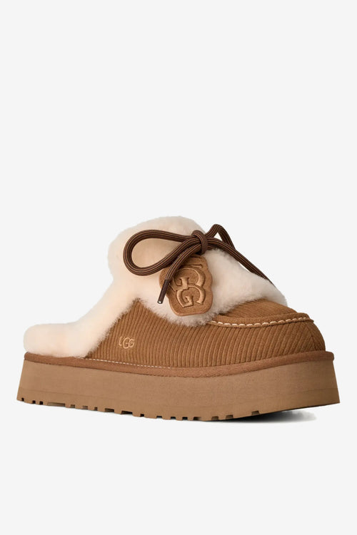 UGG Pantofola Disquette Heritage Costine Castagna Donna-2