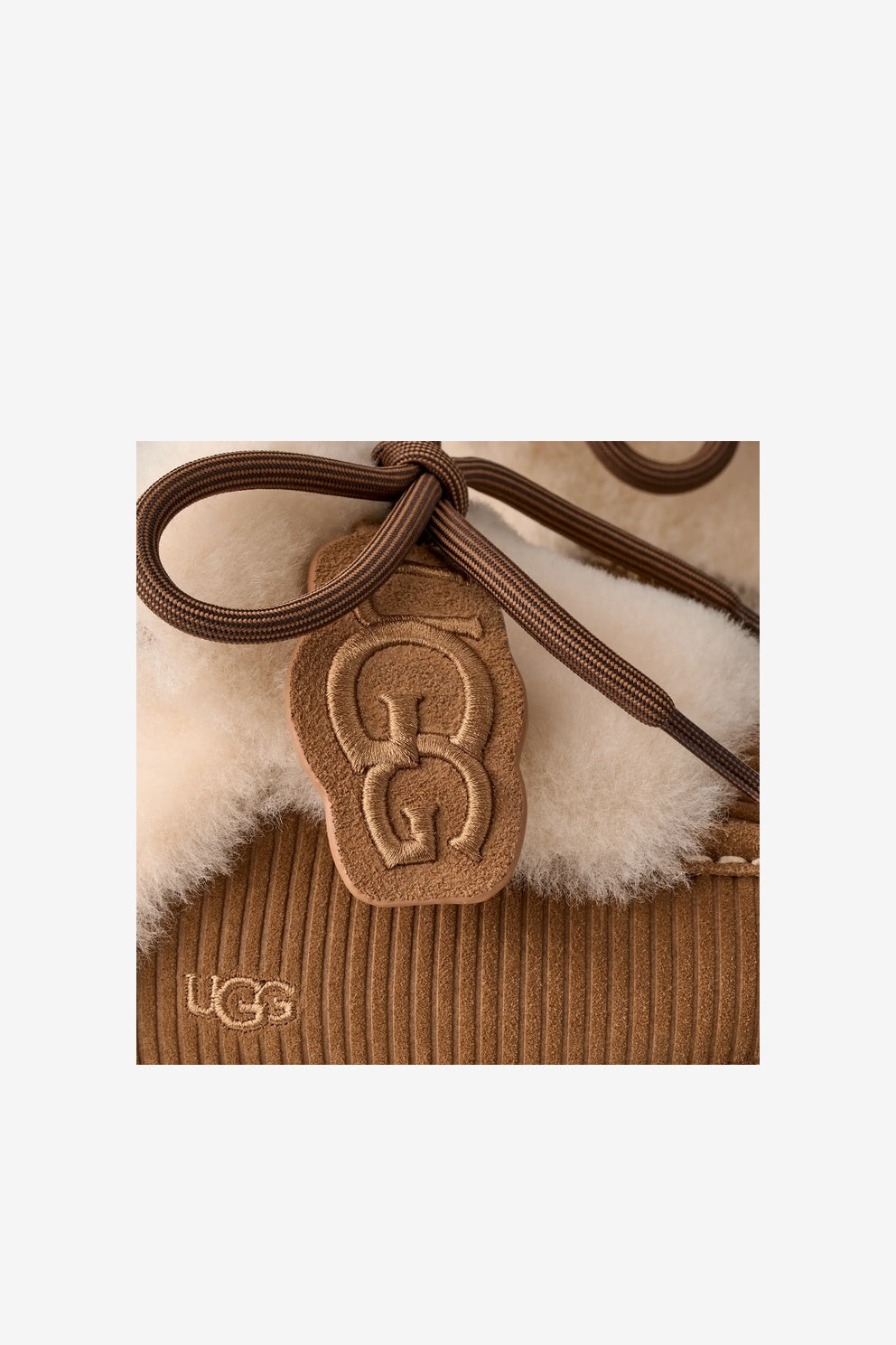 UGG Pantofola Disquette Heritage Costine Castagna Donna-5