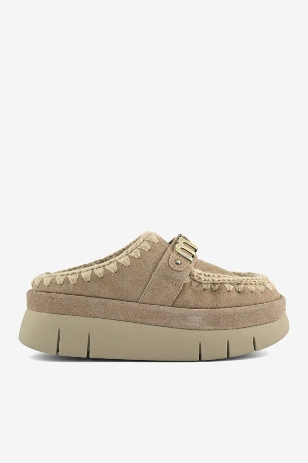 Mou Welt Clog Suede donna con suola platform leggera-1