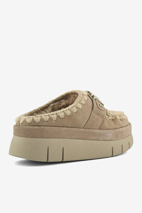 Mou Welt Clog Suede donna con suola platform leggera-2