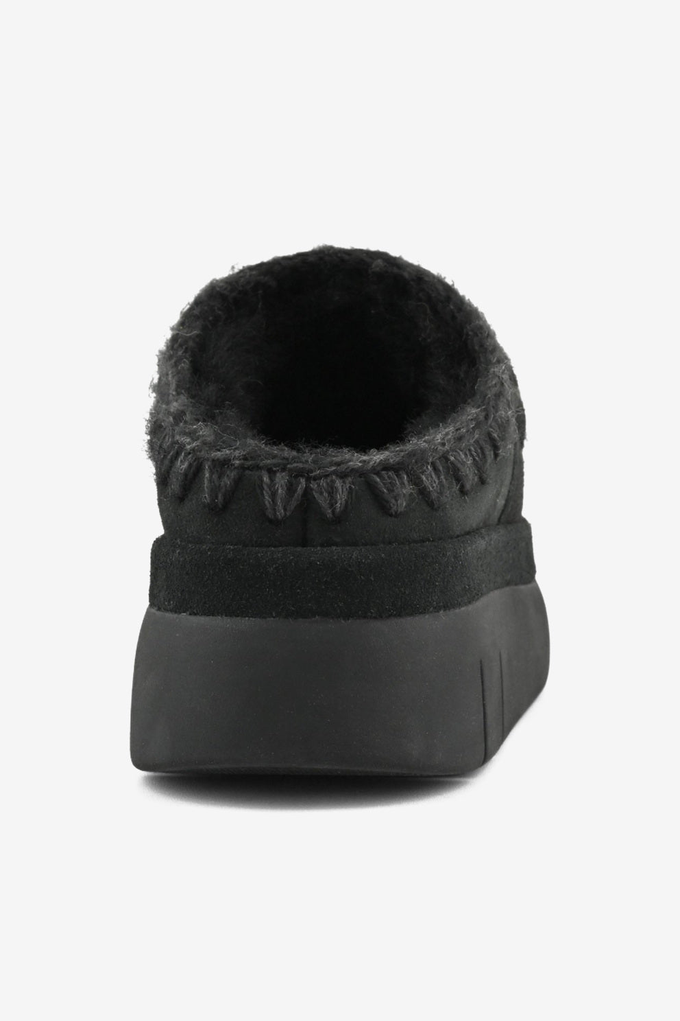 Mou Welt Clog Suede donna in camoscio nero con plateau-3