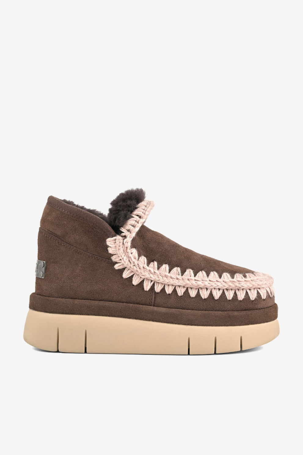 Mou Bounce Welt sneaker suede Caffe' da donna in camoscio-6