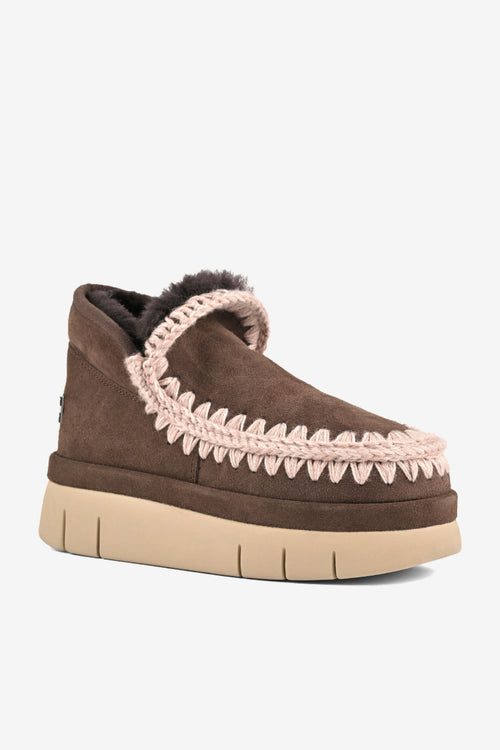 Mou Bounce Welt sneaker suede Caffe' da donna in camoscio-2
