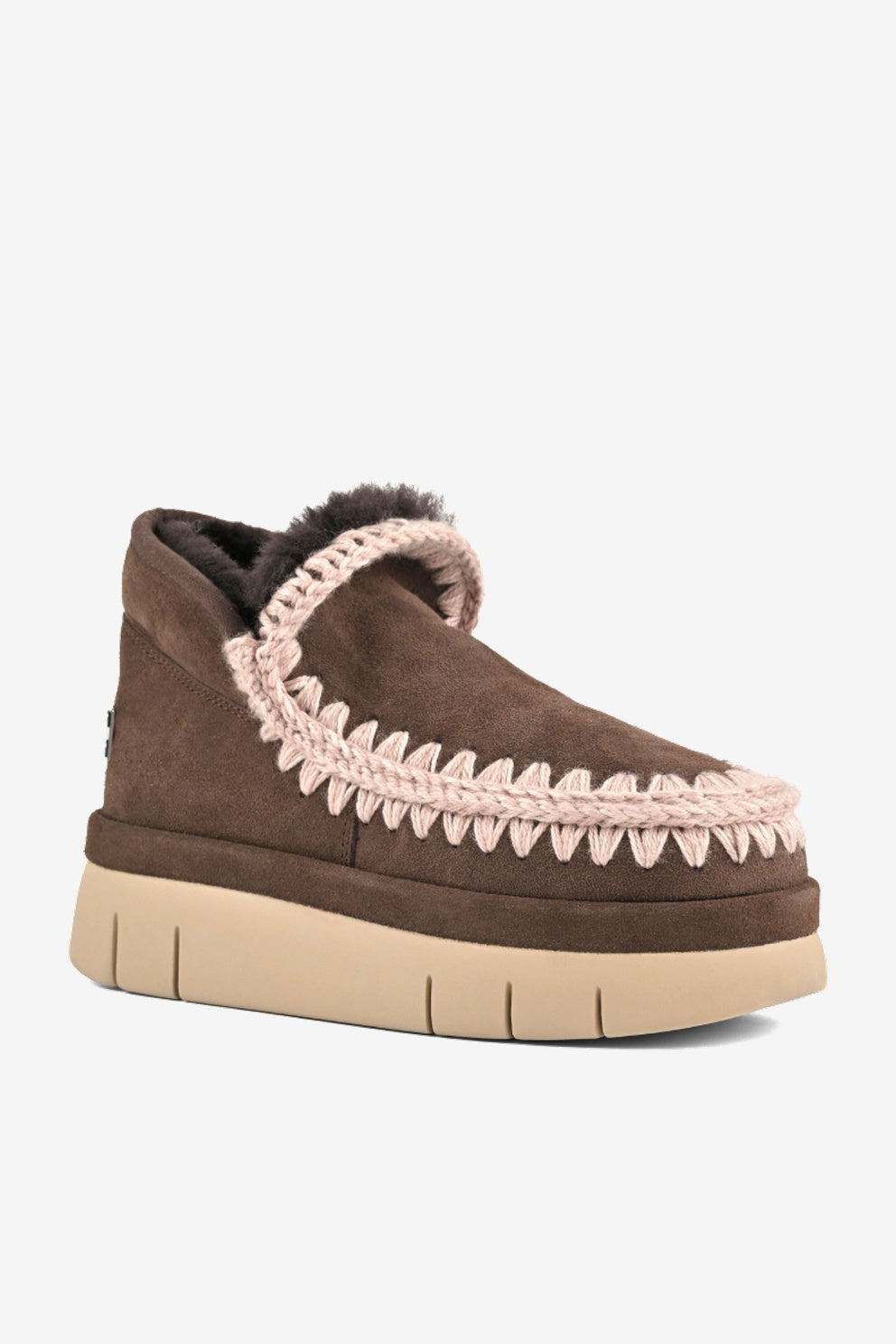 Mou Bounce Welt sneaker suede Caffe' da donna in camoscio-2