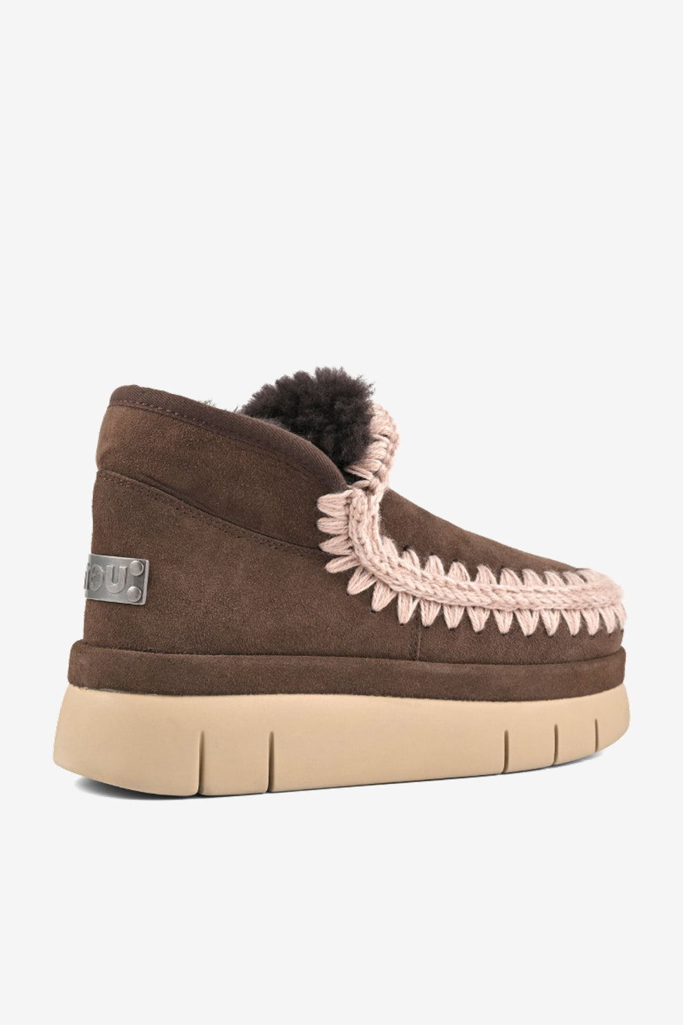 Mou Bounce Welt sneaker suede Caffe' da donna in camoscio-5