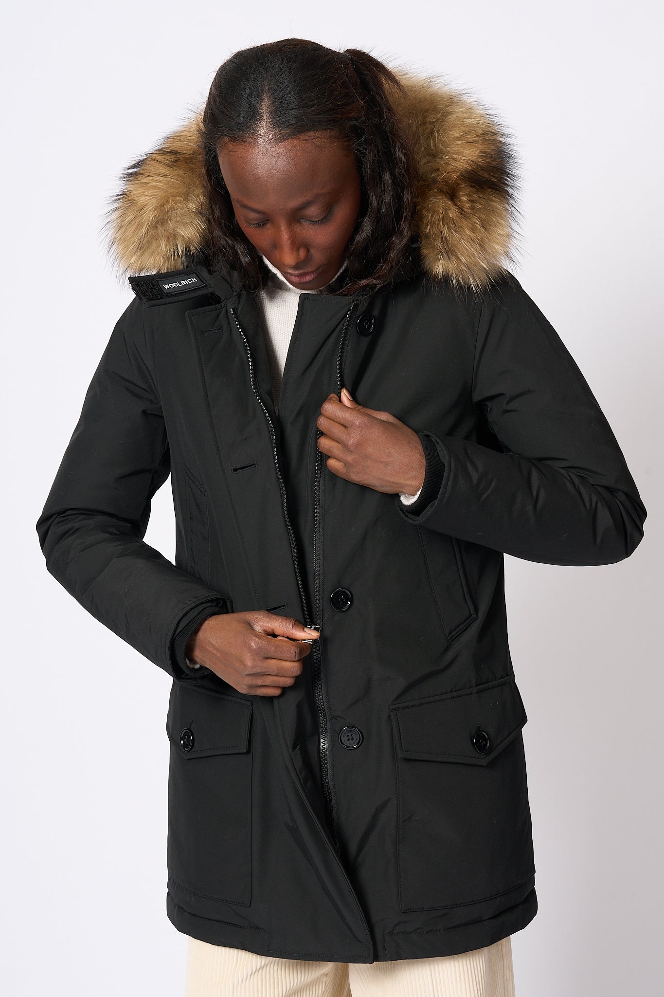 Woolrich Artic Raccoon Parka Nero Donna-1