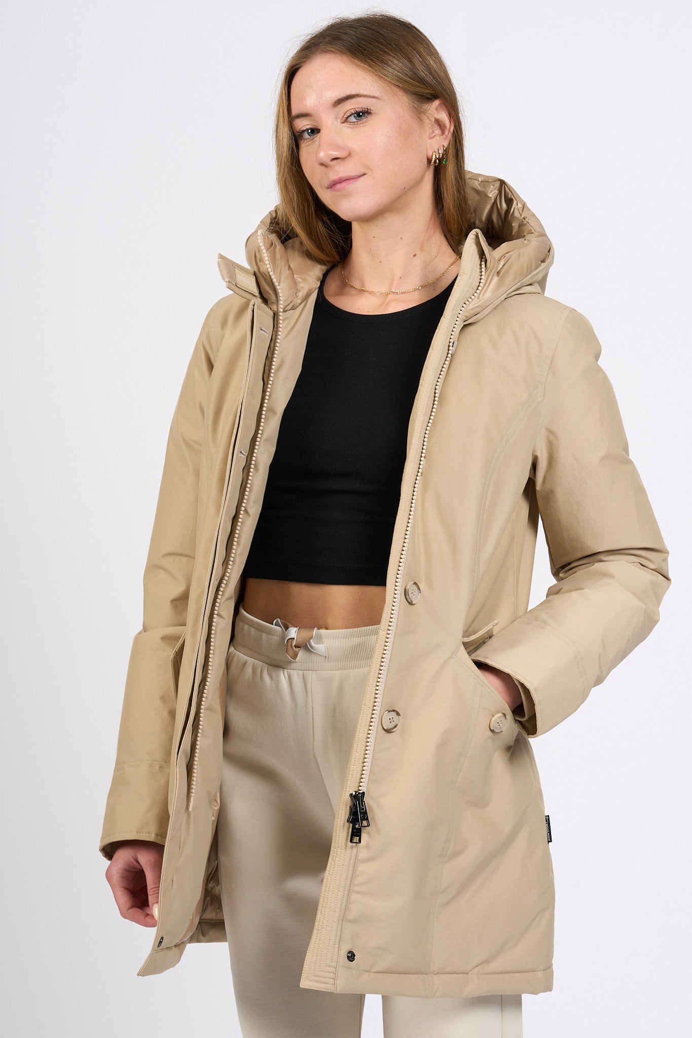 Woolrich Artic Parka Beige Donna-7