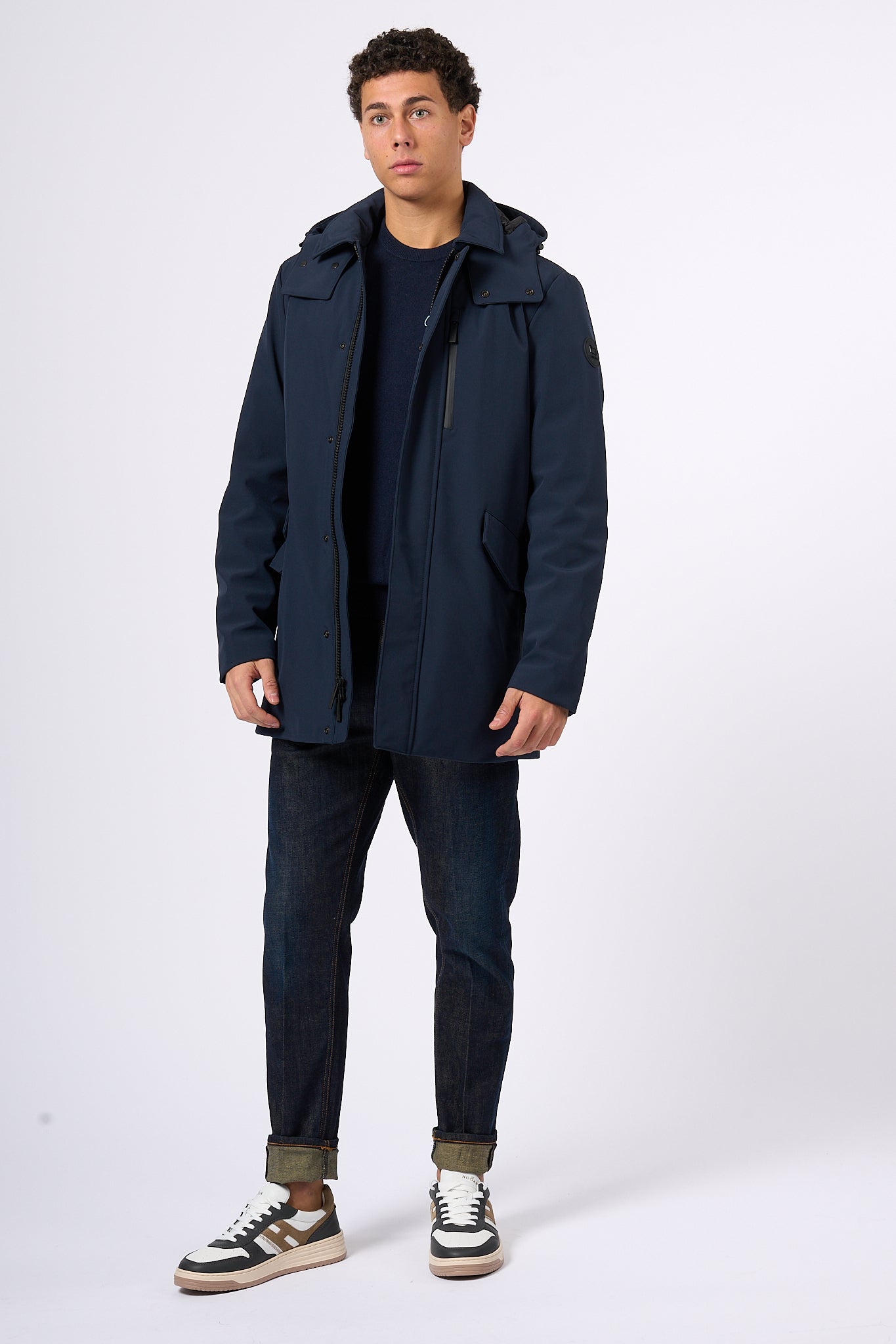 Woolrich Barrow Mac Soft Shell Blu Uomo-3